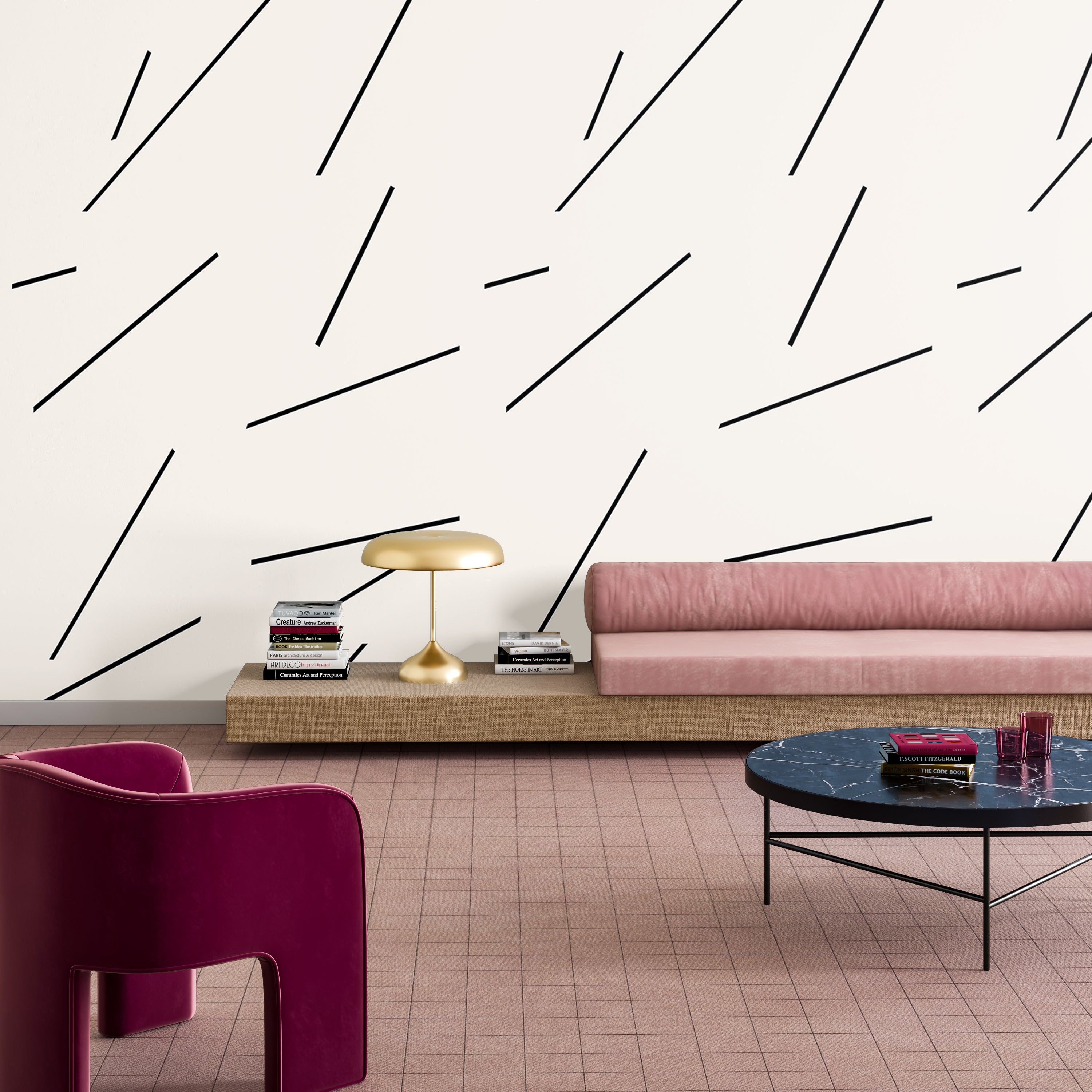 Bang Dem Sticks© Wallpaper in Black + Creme