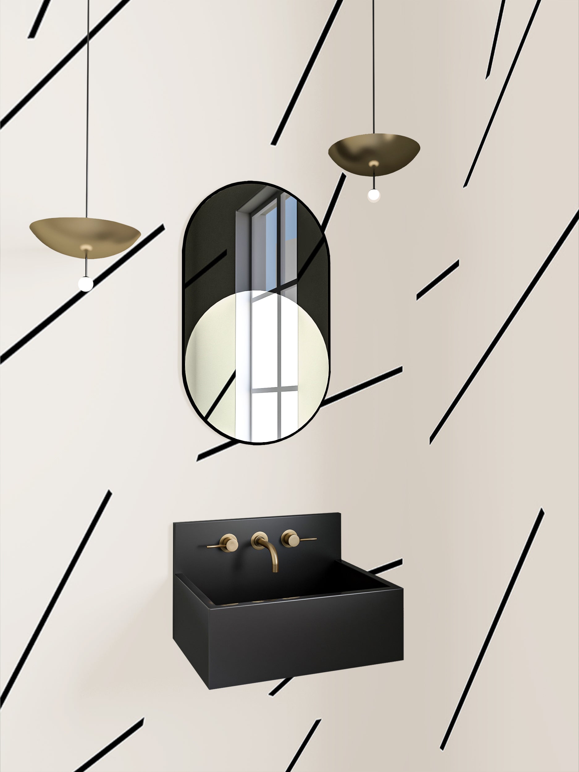 Bang Dem Sticks© Wallpaper in Black + Creme