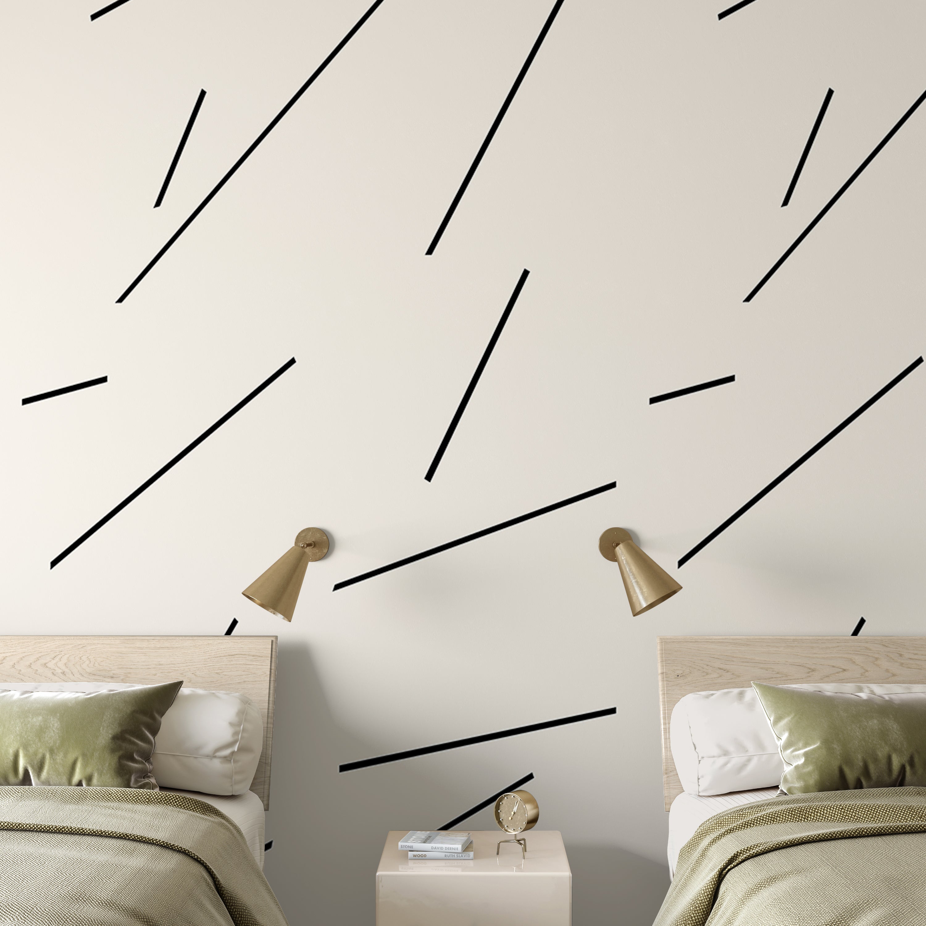 Bang Dem Sticks© Wallpaper in Black + Creme