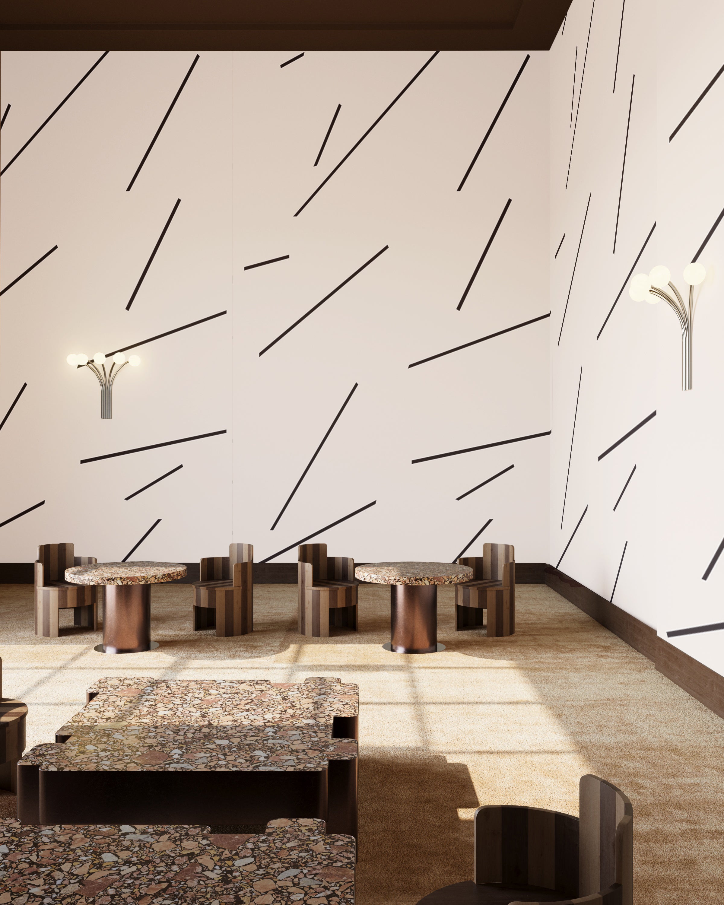 Bang Dem Sticks© Wallpaper in Black + Creme