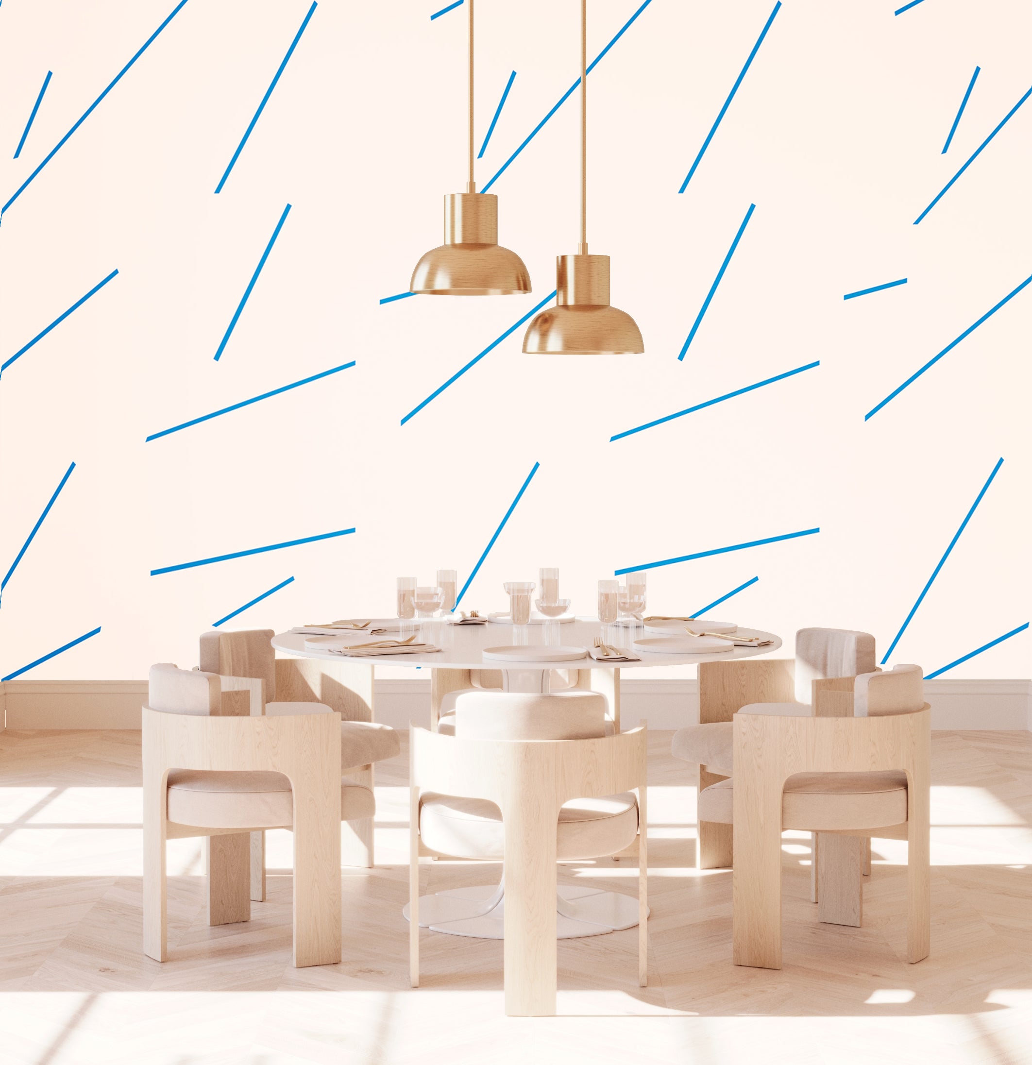 Bang Dem Sticks© Wallpaper in Electric Blue