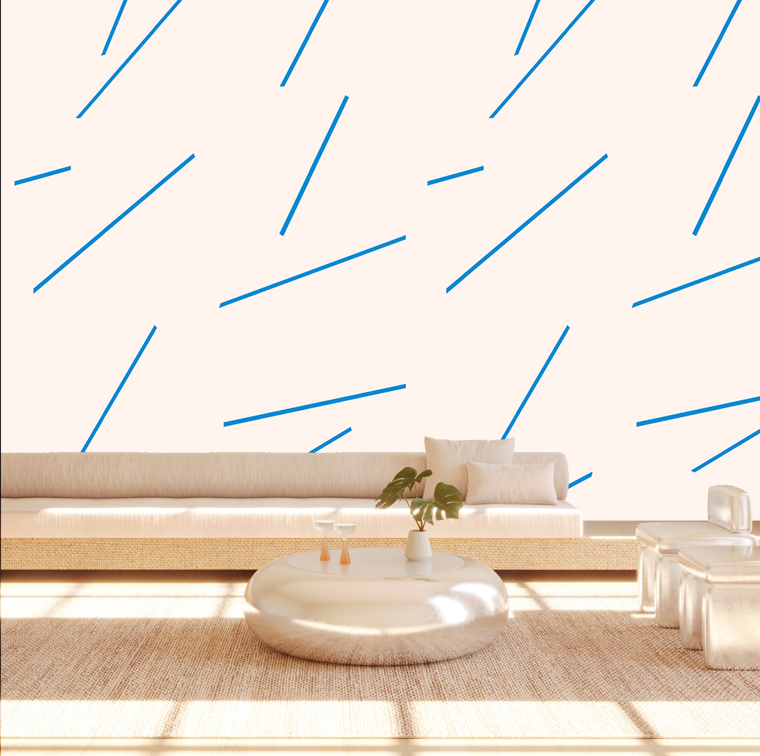 Bang Dem Sticks© Wallpaper in Electric Blue