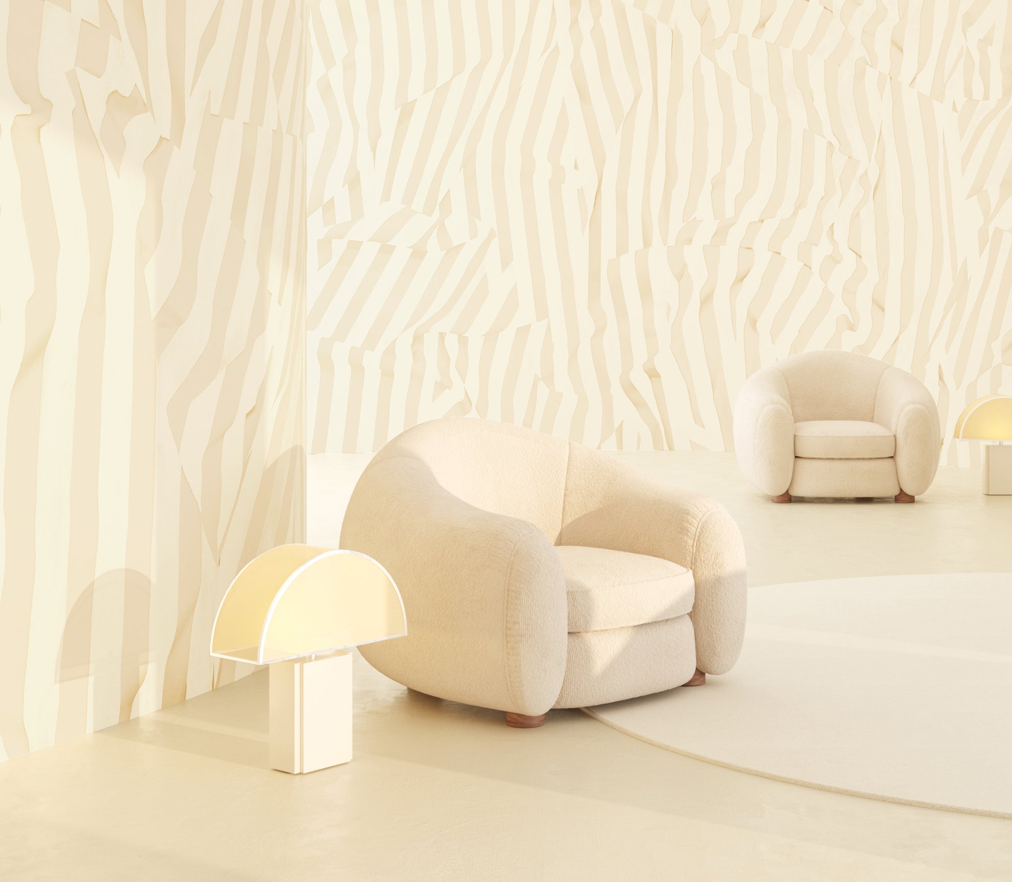 Carnival© Mural Wallpaper in ivory