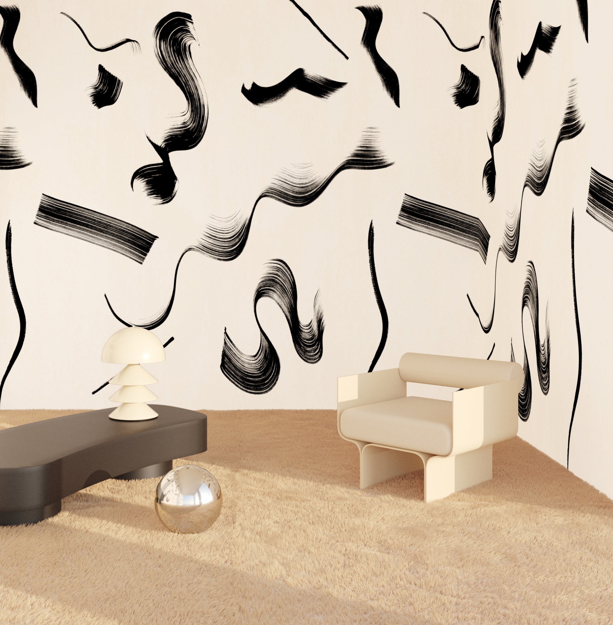 Cavatelli© Wallpaper in black + creme