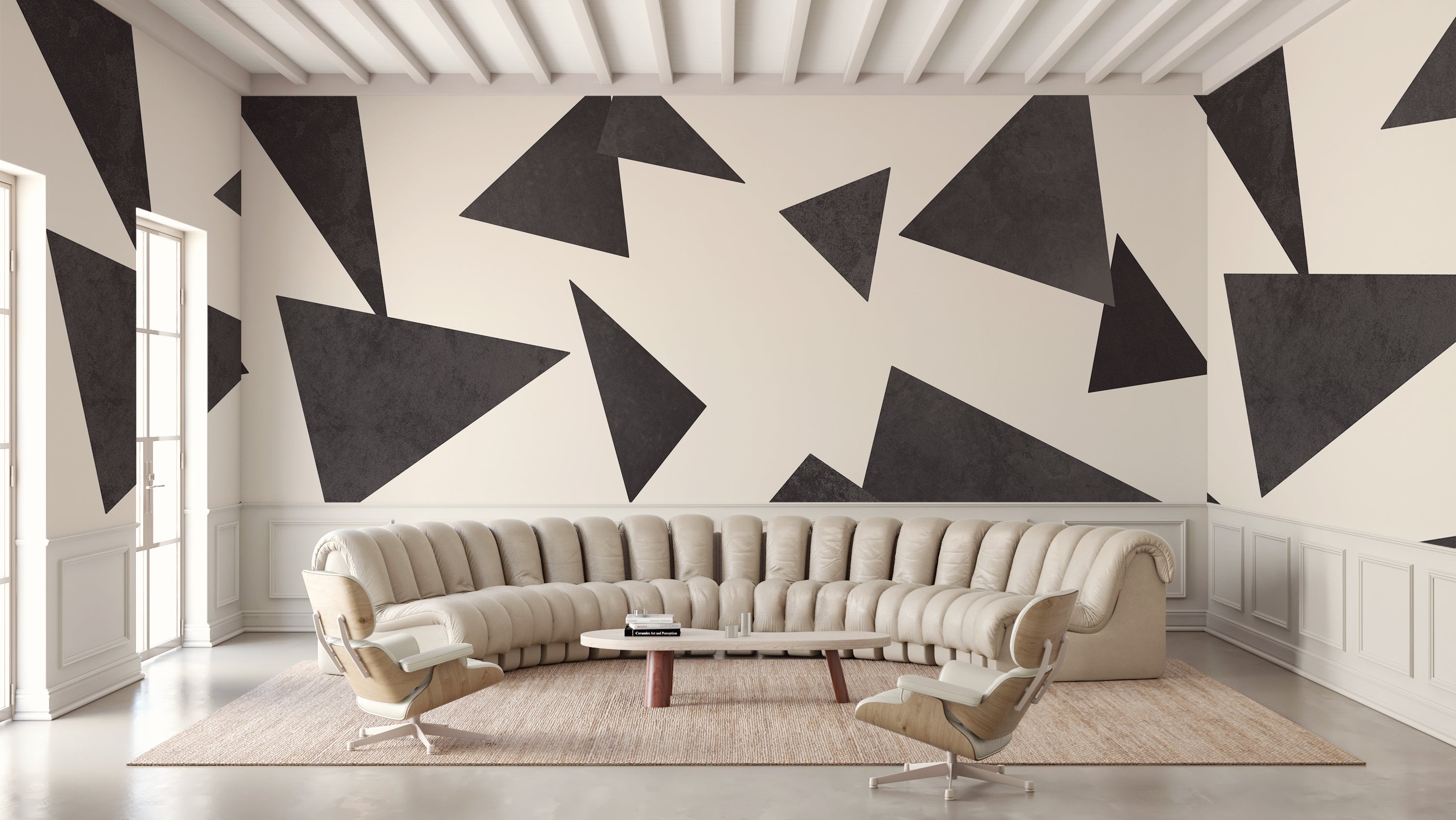 Terrazzo© Wallpaper in creme + charcoal