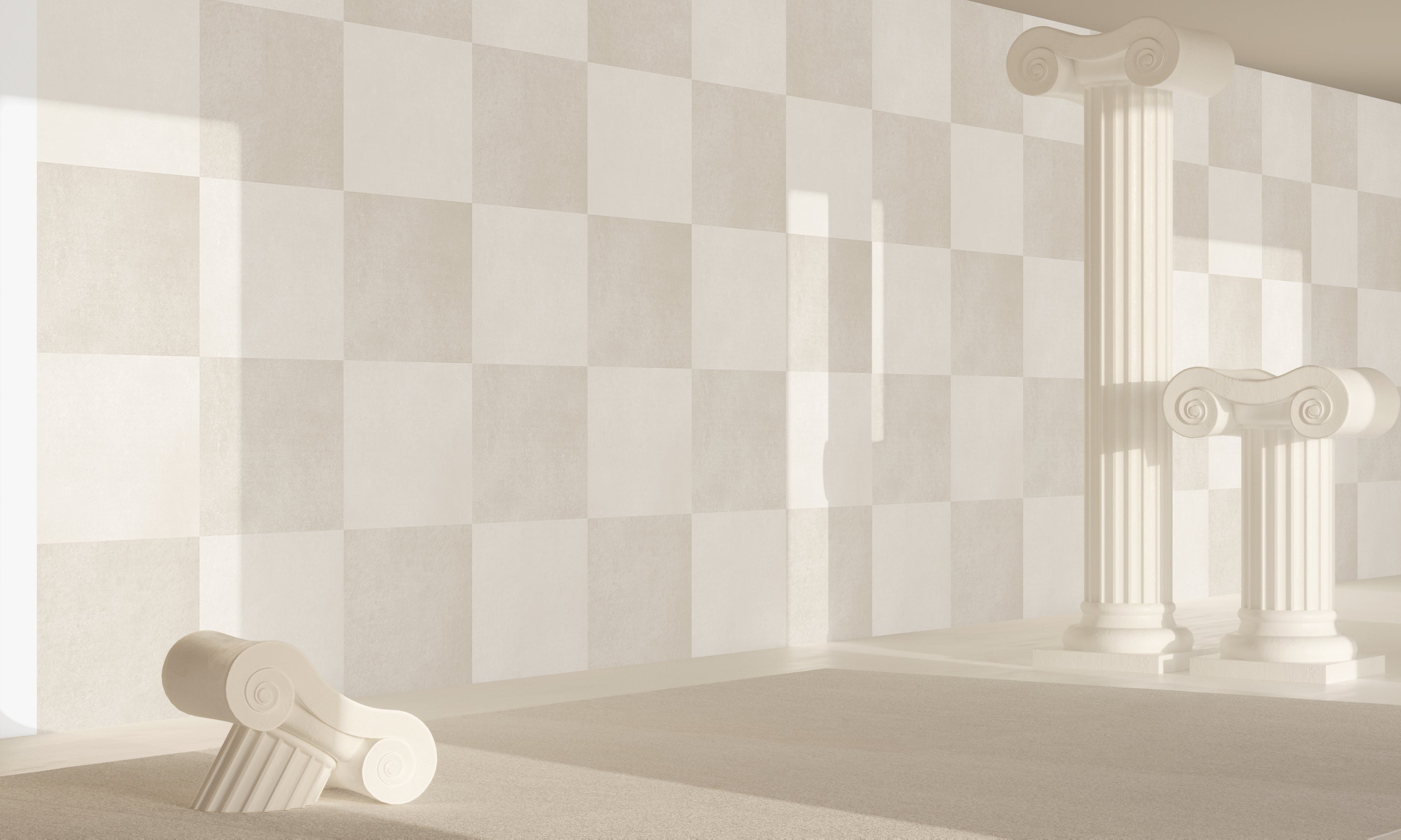 Checkmate© Wallpaper in milk