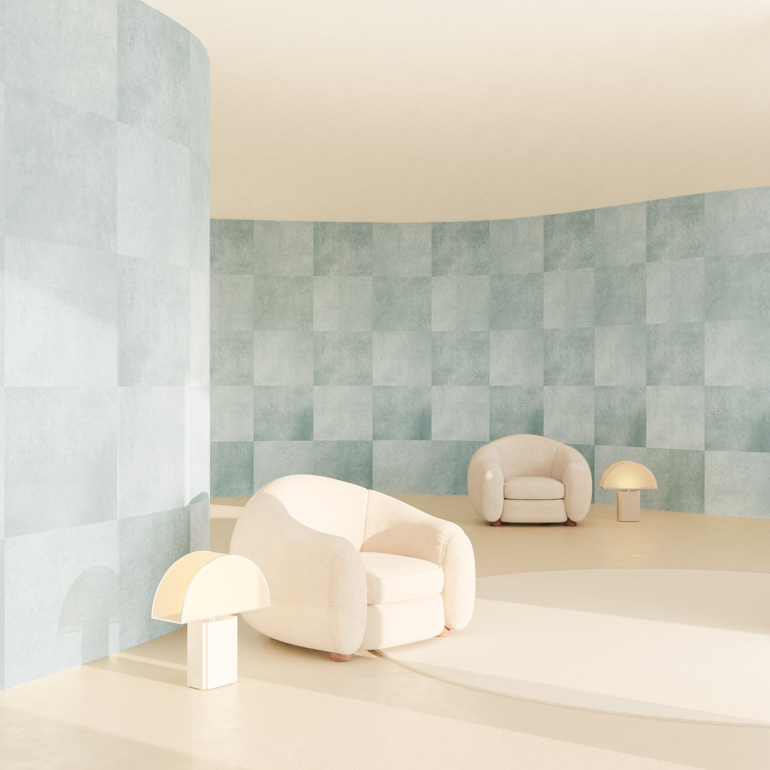 Checkmate© Wallpaper in teal