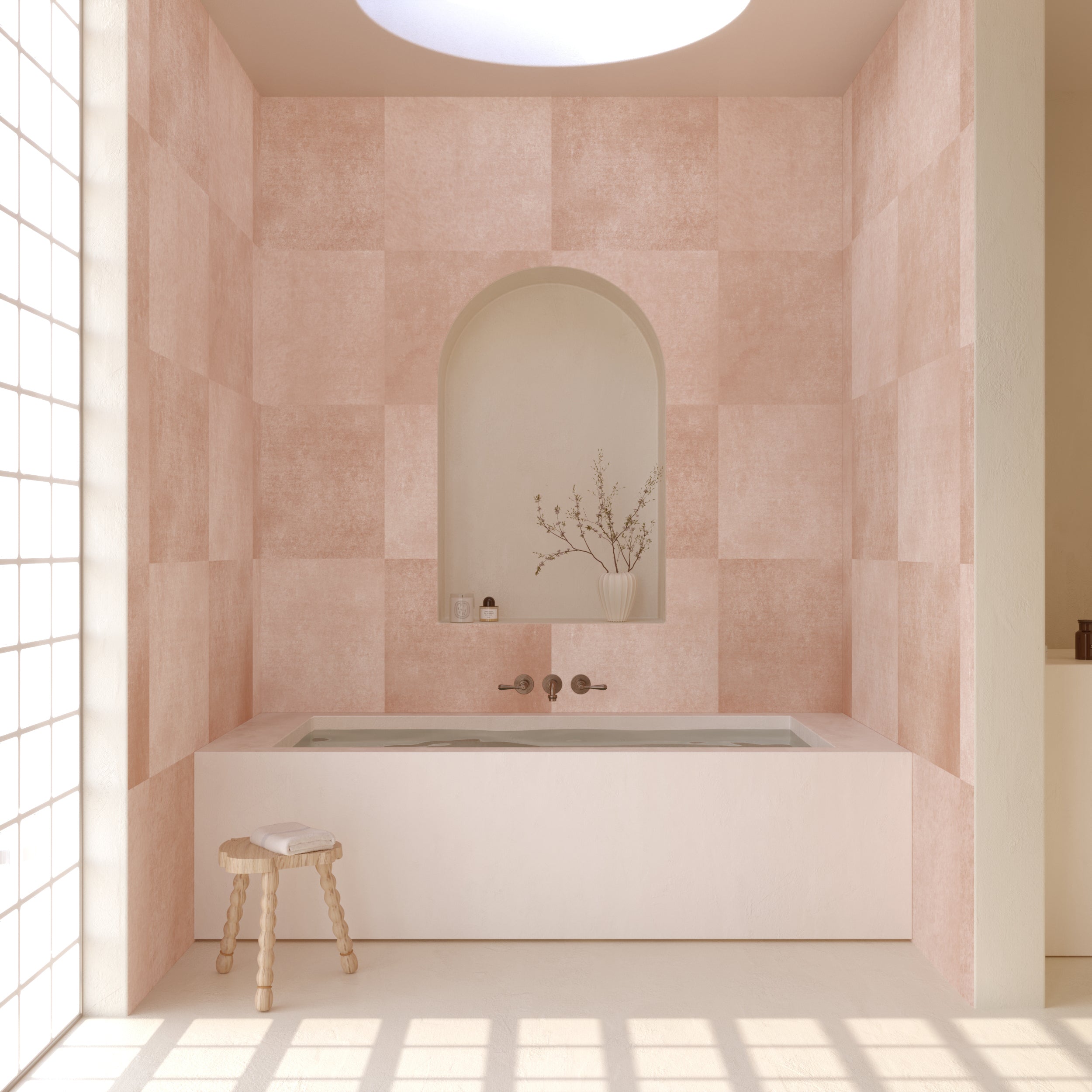 Checkmate© Wallpaper in terracotta