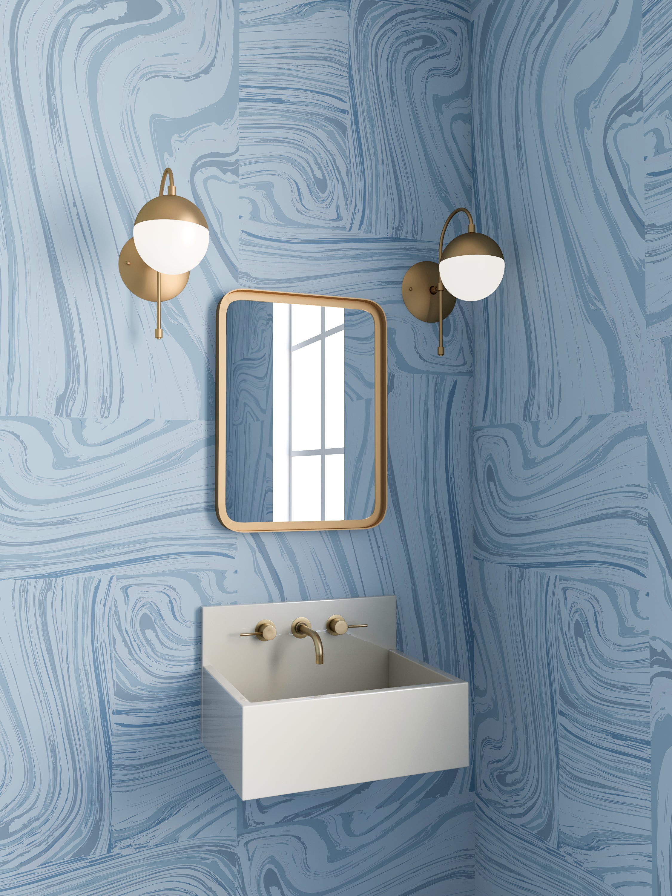 Crystalline© Wallpaper in Denim