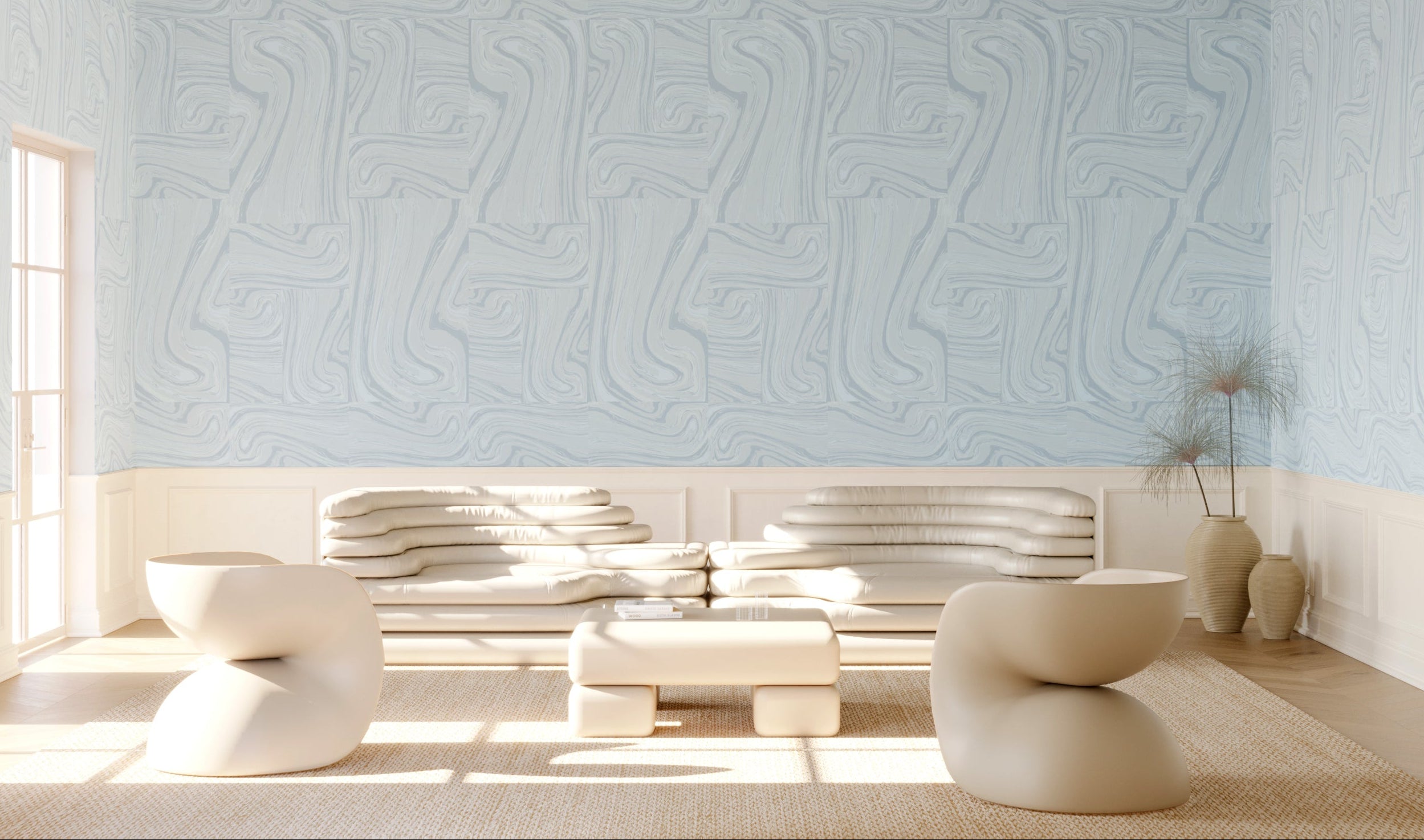 Crystalline© Wallpaper in Pale Blue