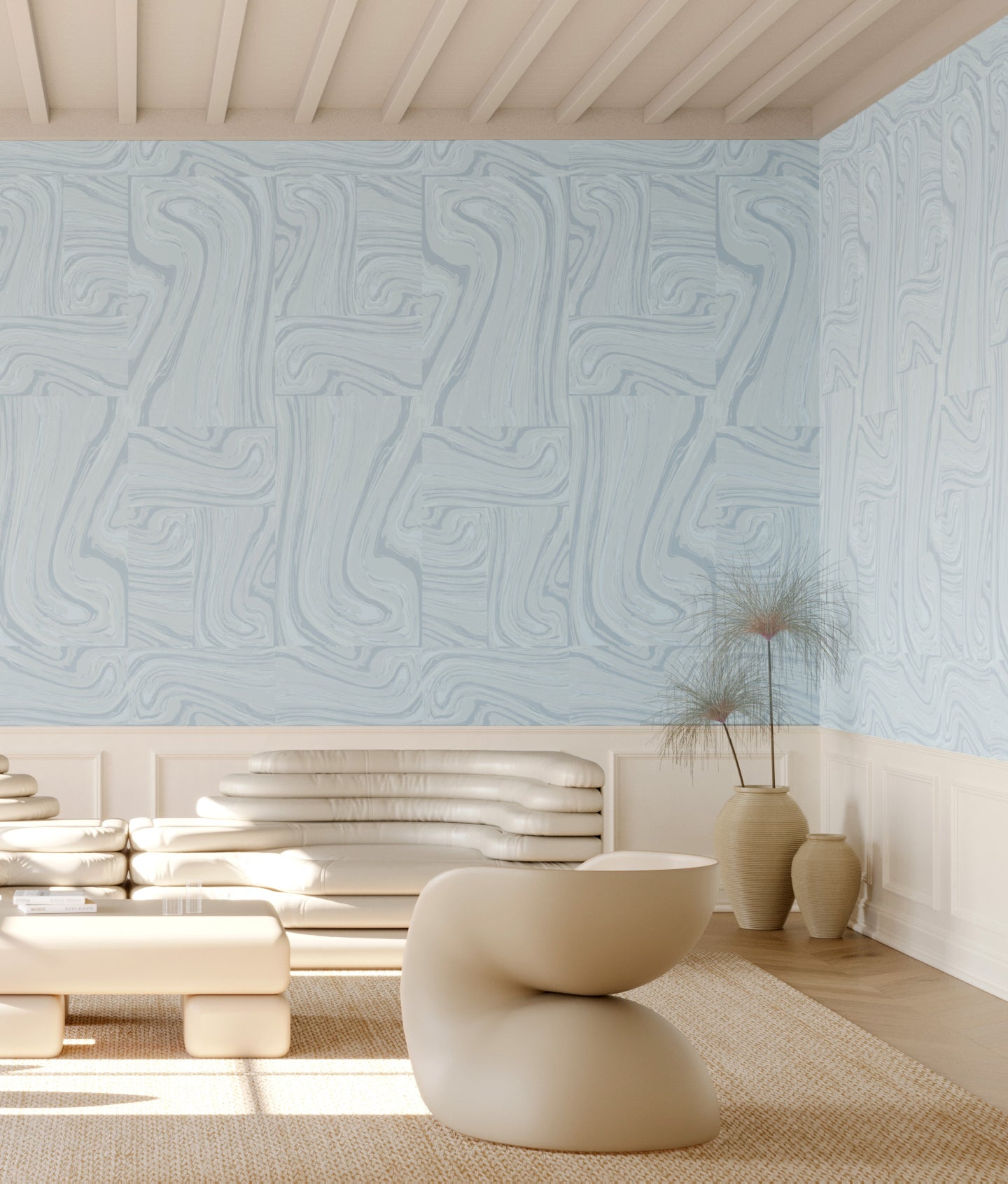 Crystalline© Wallpaper in Pale Blue