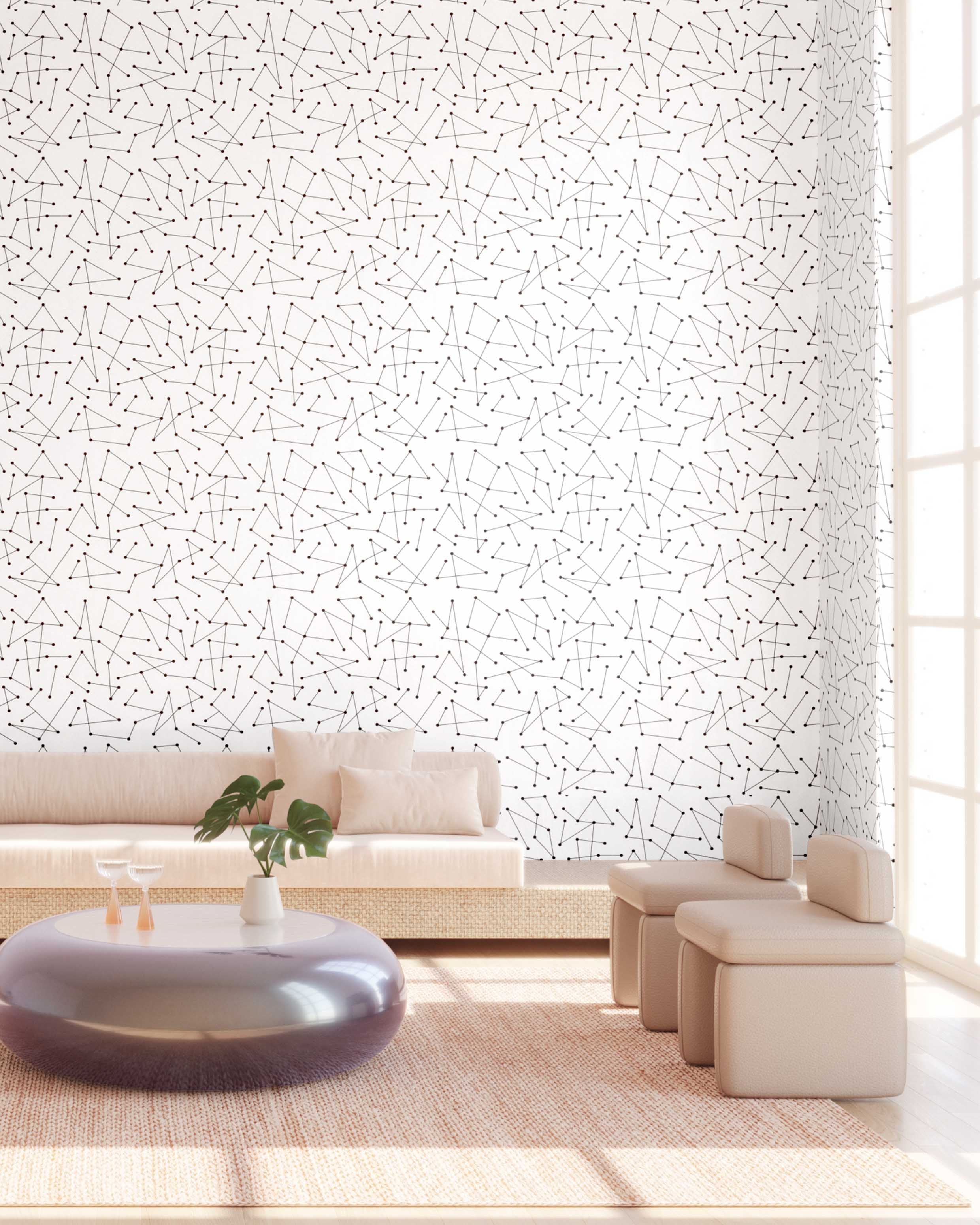 Dot to Dot© Wallpaper in Black + White