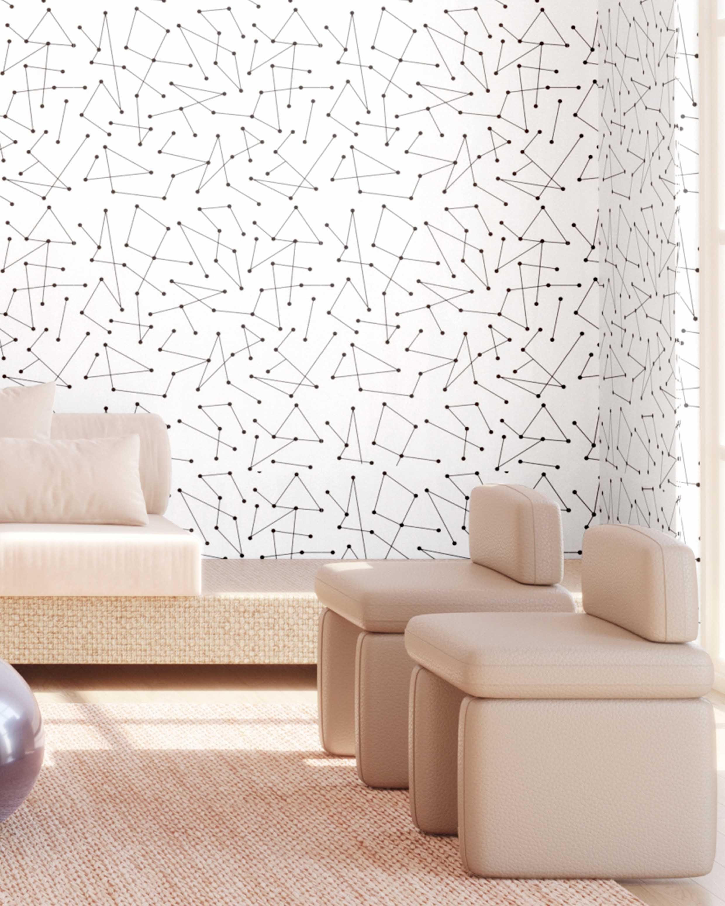 Dot to Dot© Wallpaper in Black + White