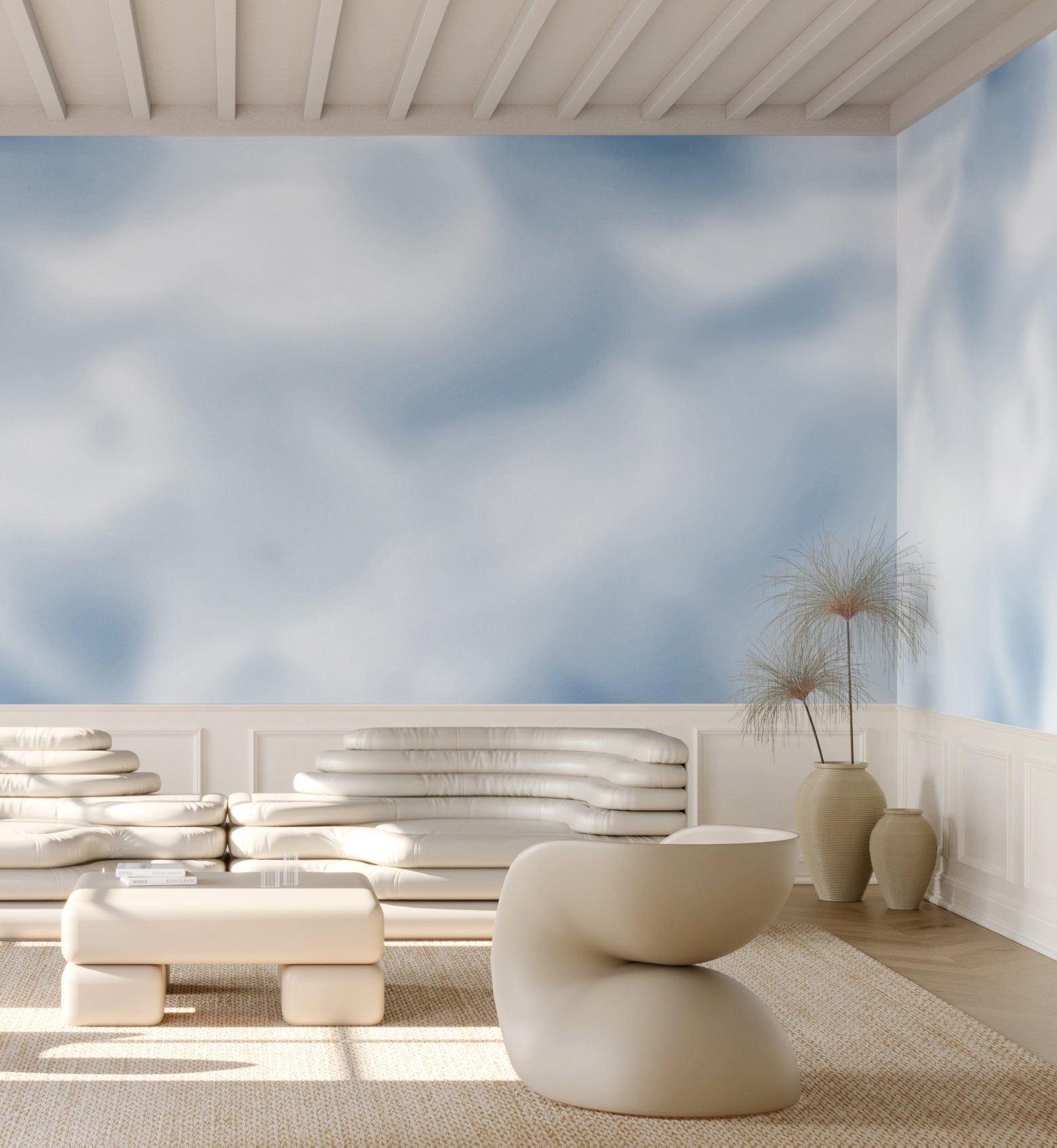 Encore© Mural Wallpaper in Ice Cap