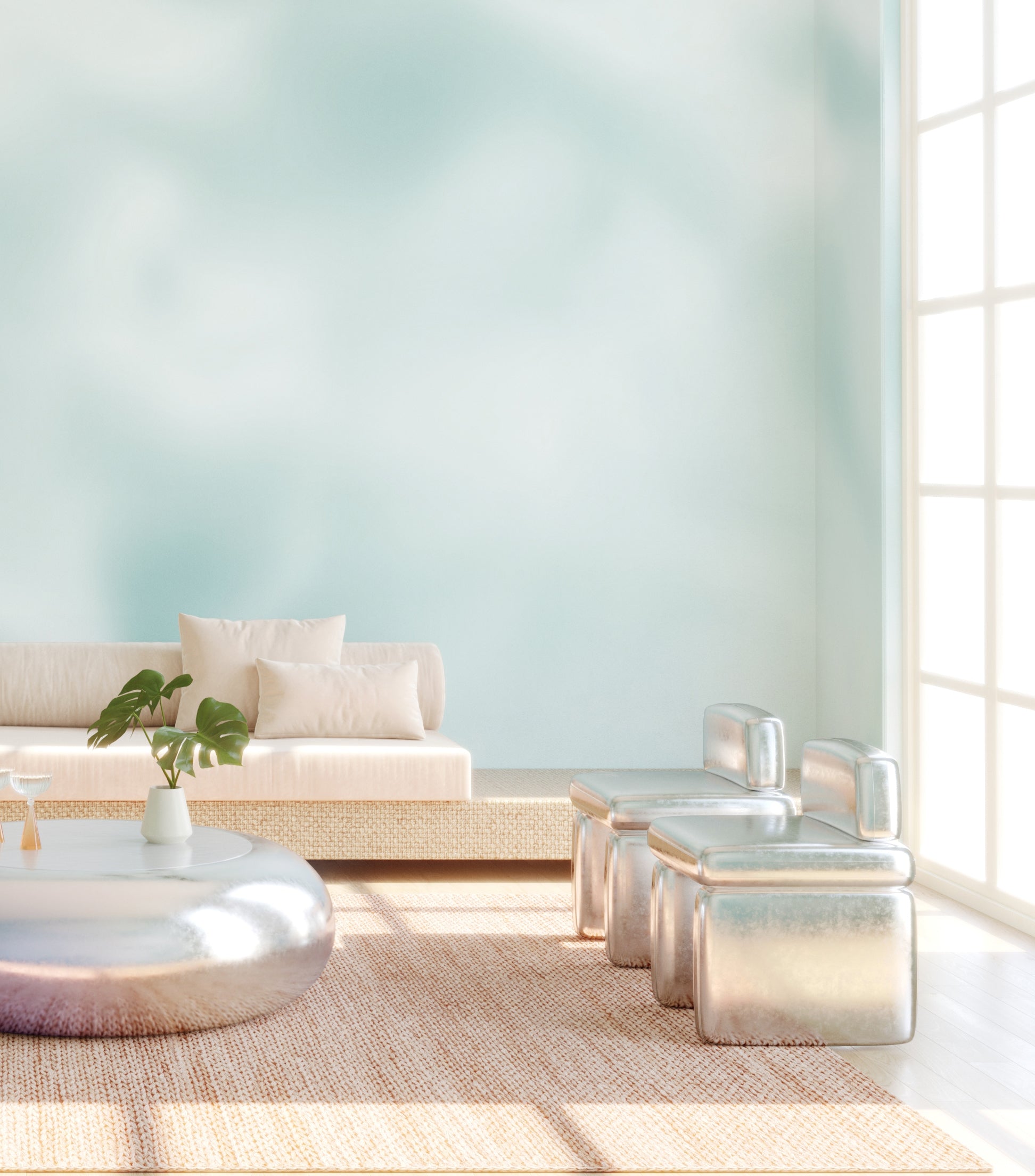 Encore© Mural Wallpaper in Seaglass