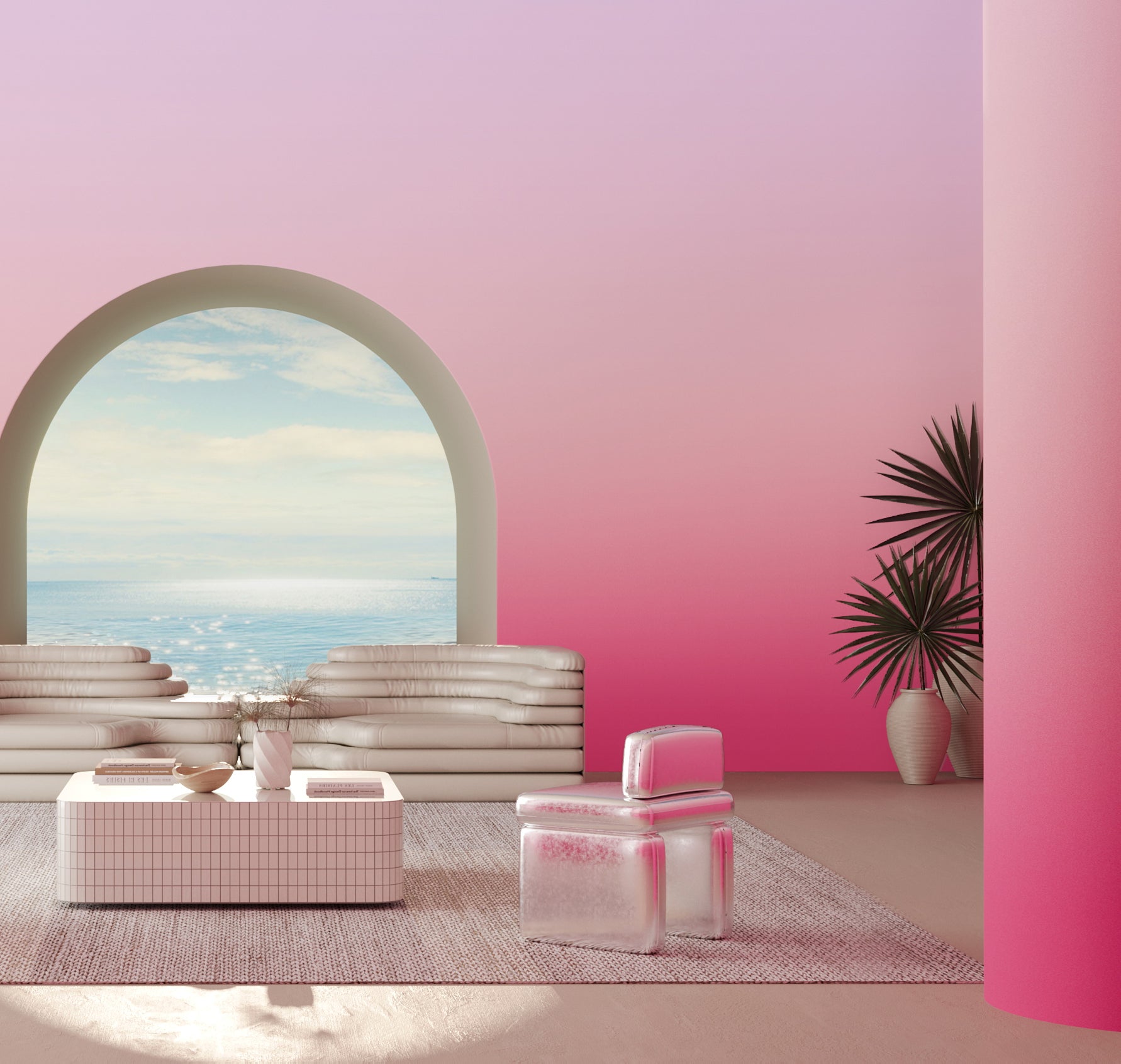 Evaporate© Wallpaper in Magenta