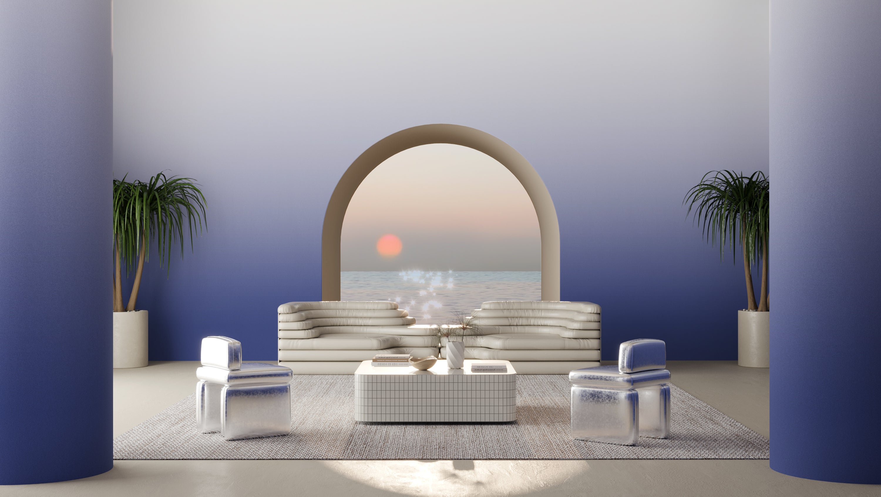 Evaporate© Wallpaper in Royal Blue