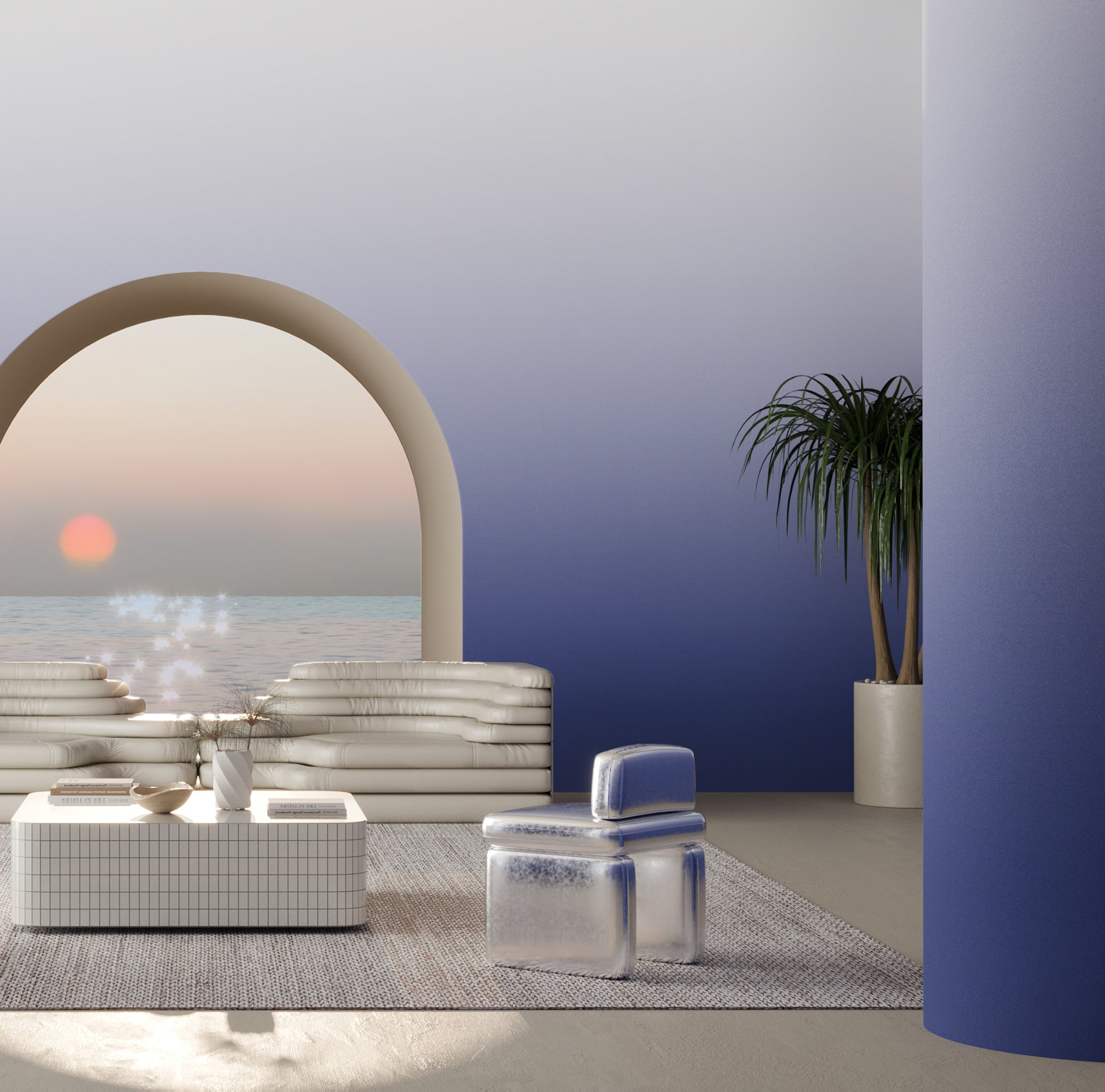 Evaporate© Wallpaper in Royal Blue