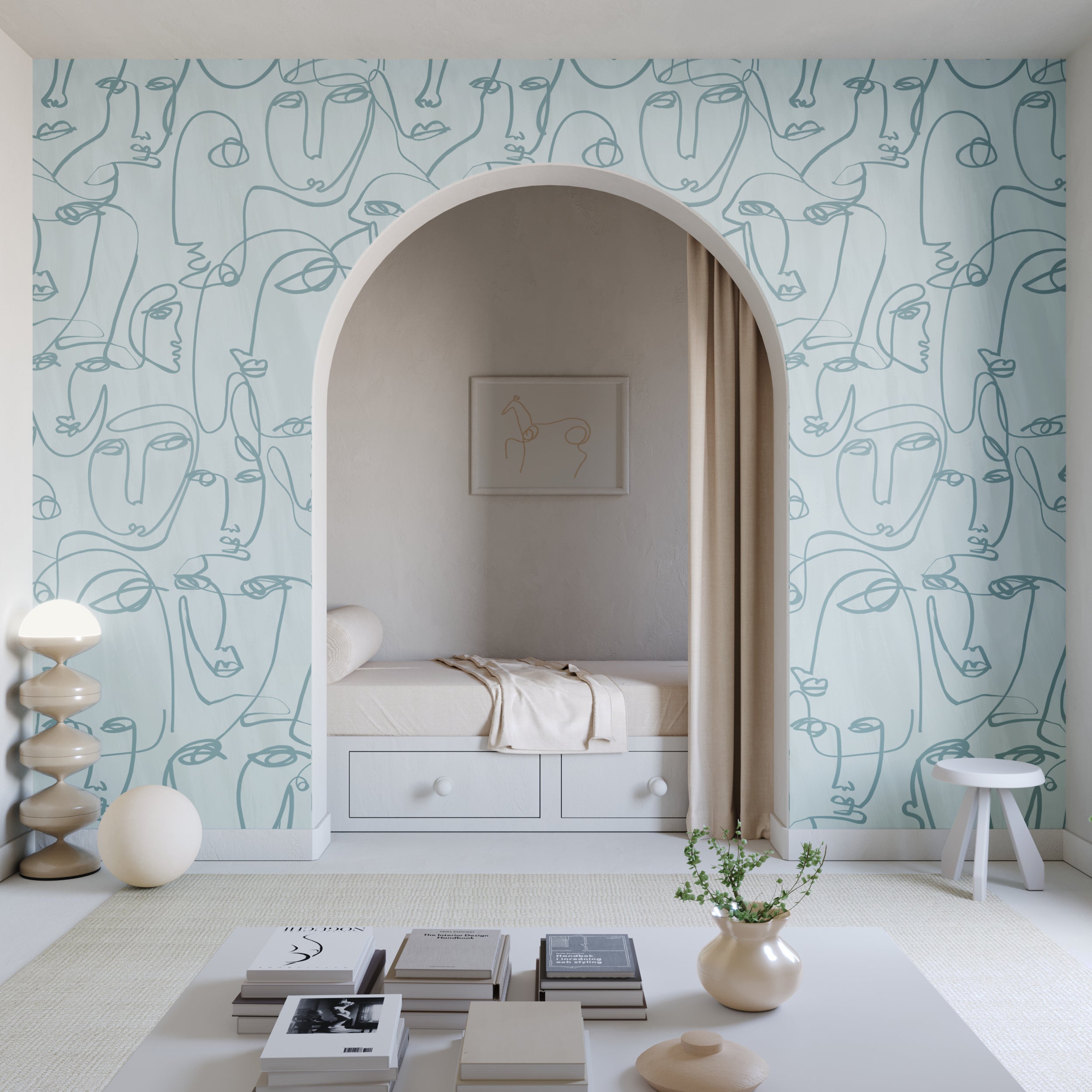 Femme© Wallpaper in Chalk Blue