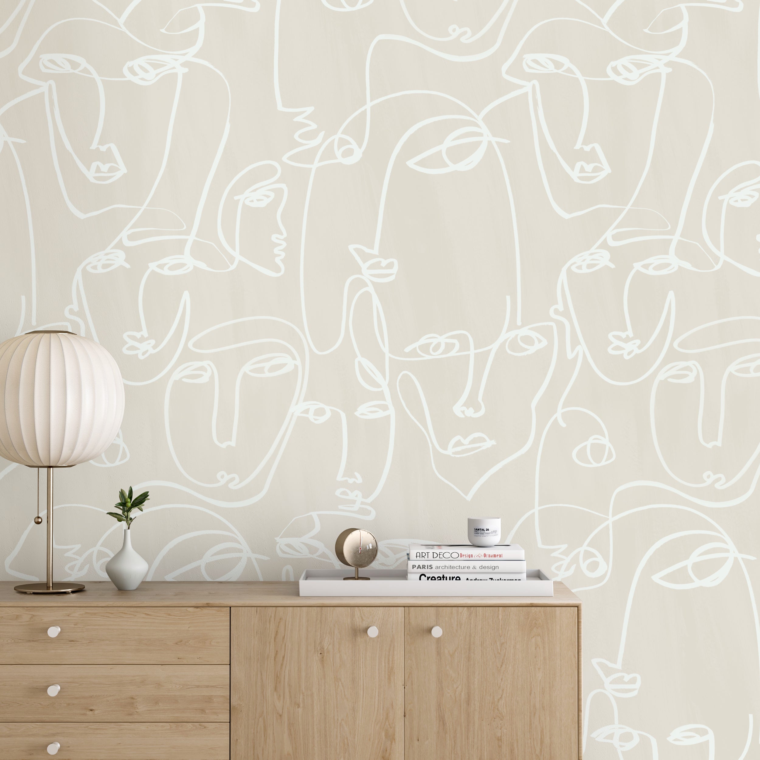 Femme© Wallpaper in Cremé