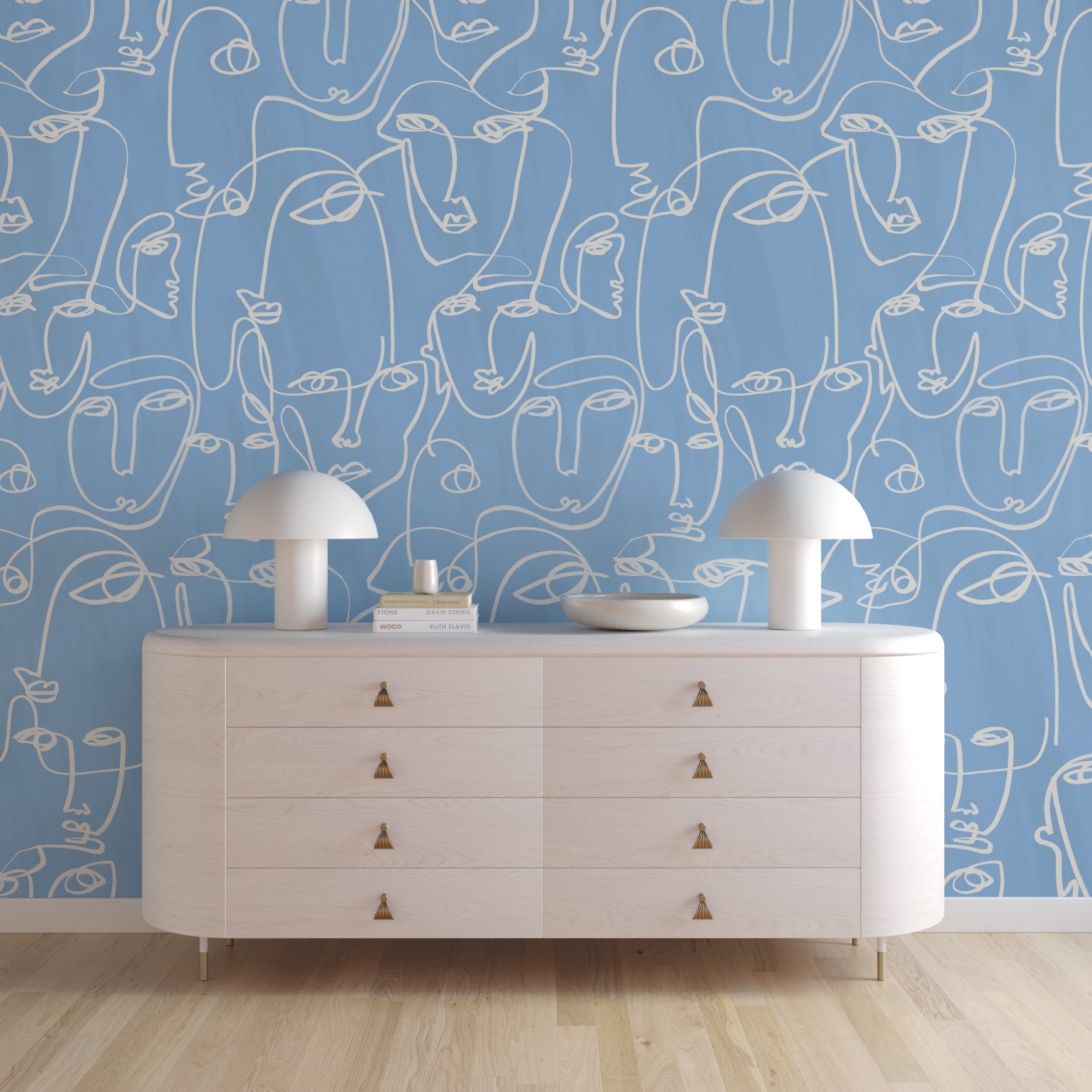 Femme© Wallpaper in French Blue