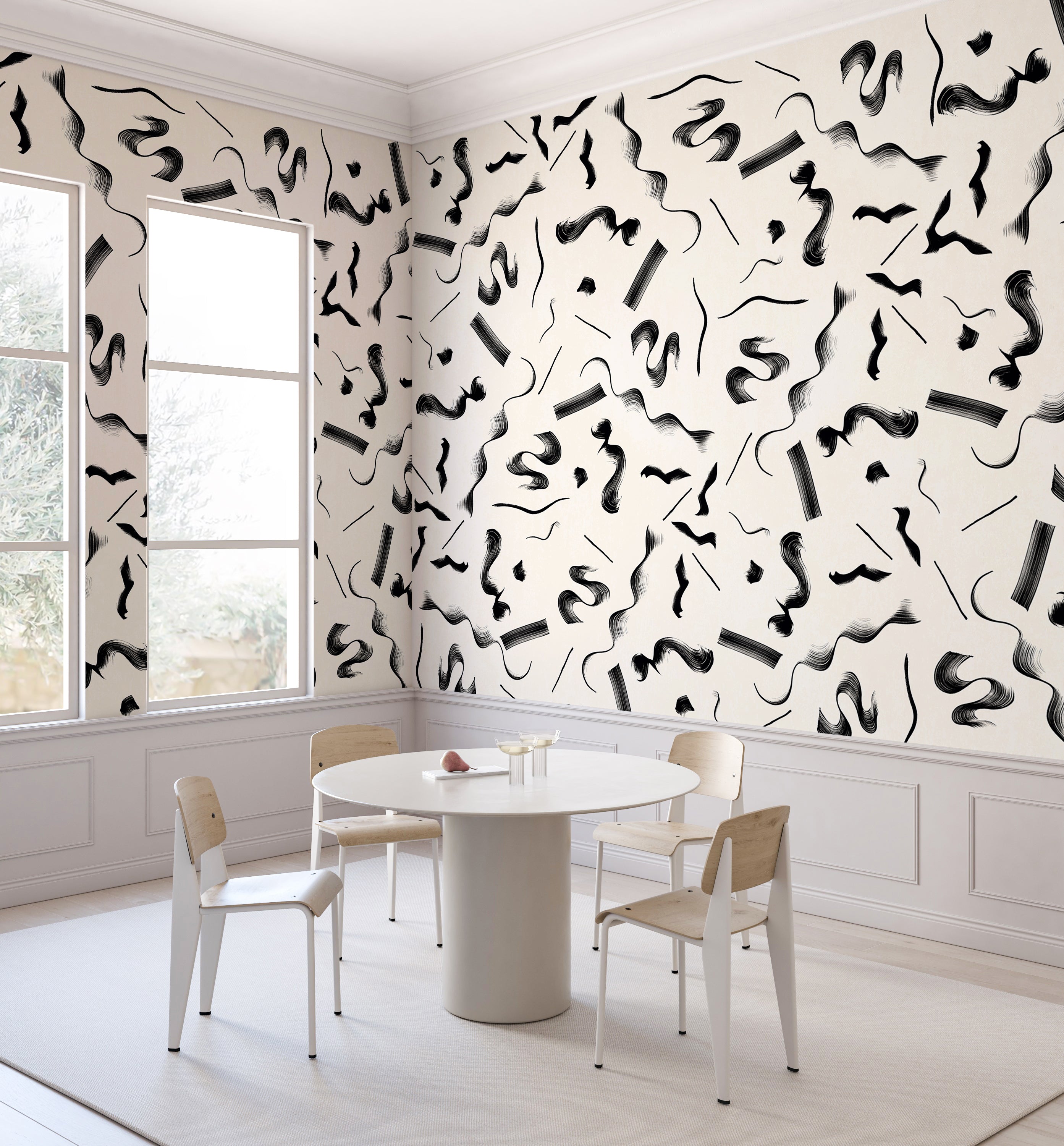 Fusilli© Wallpaper in black + creme