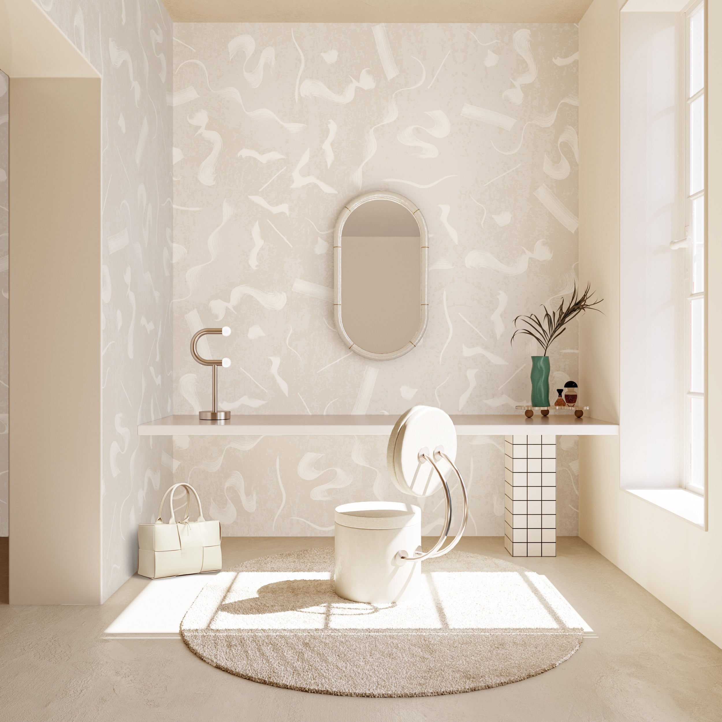 Fusilli© Wallpaper in chalk