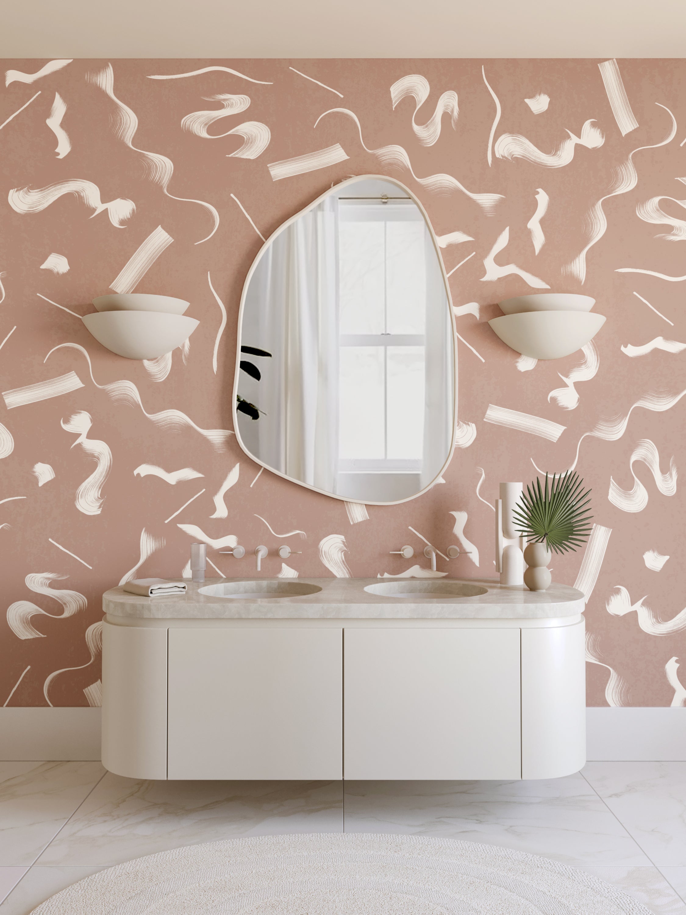 Fusilli© Wallpaper in terracotta