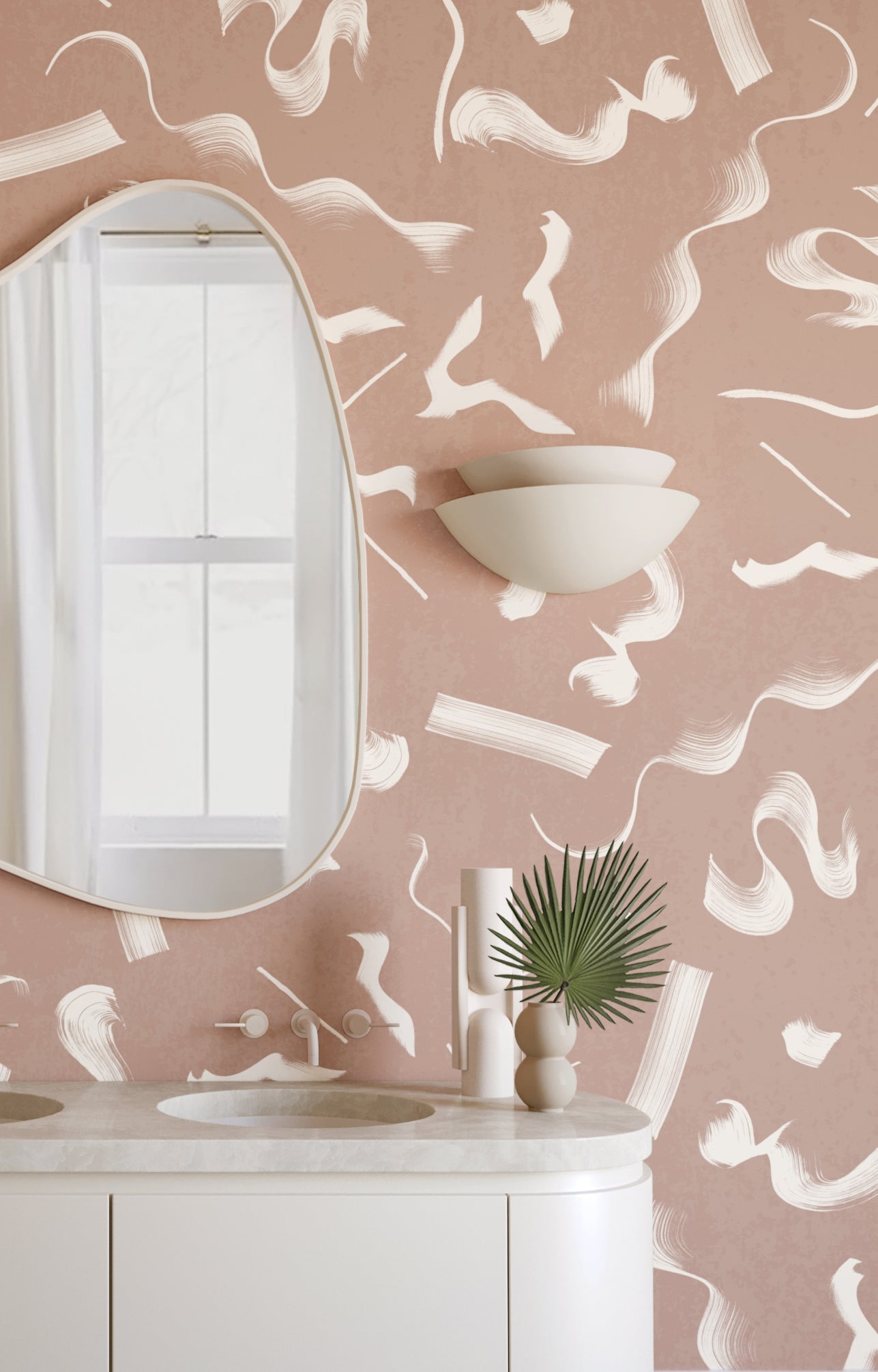 Fusilli© Wallpaper in terracotta