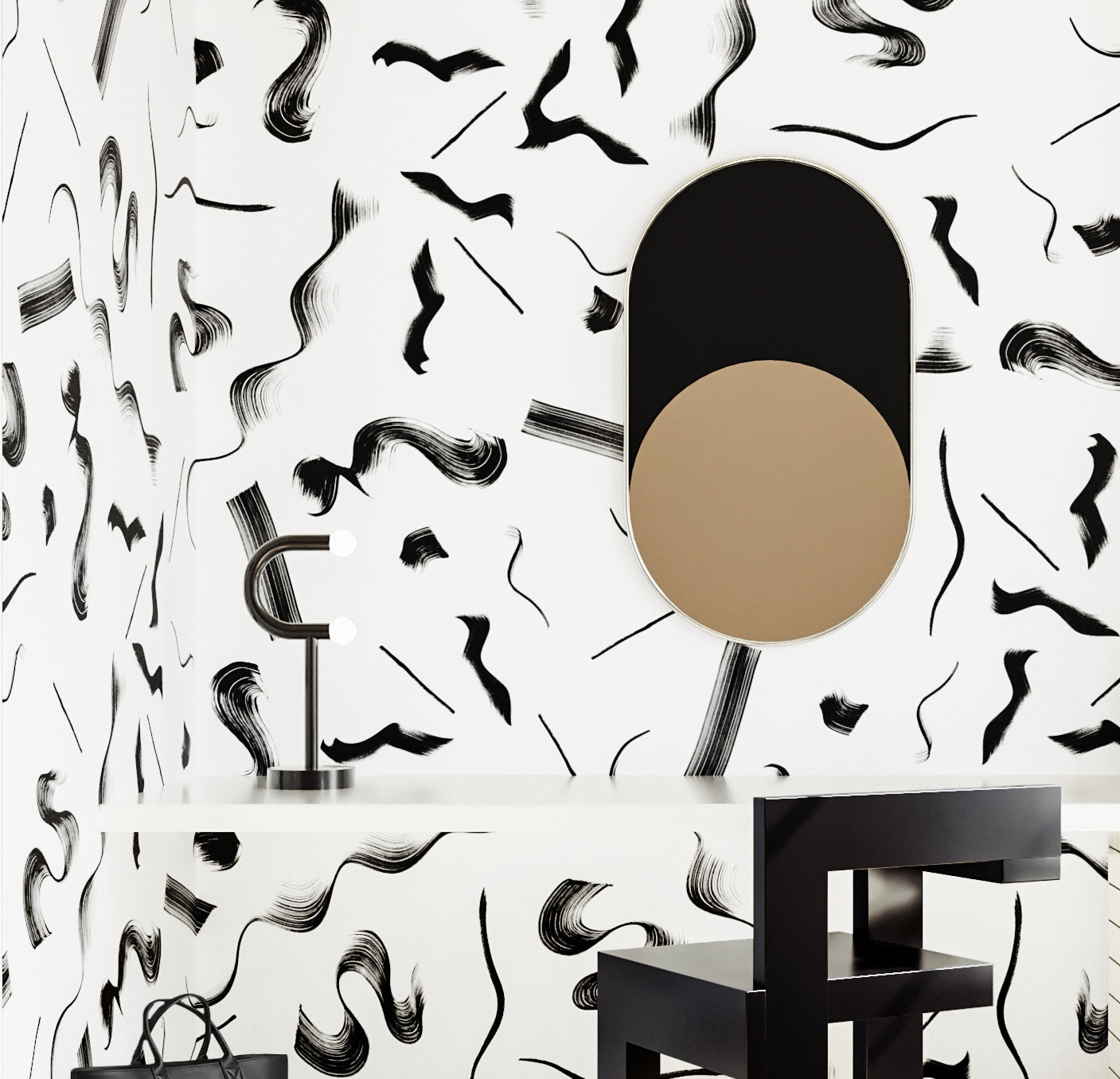 Fusilli© Wallpaper in black + white