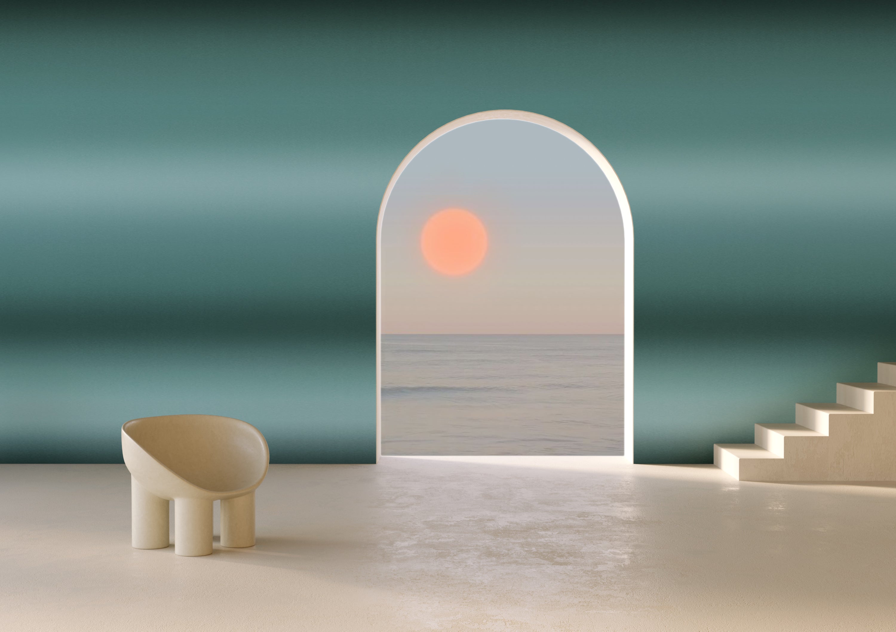 Horizon© Wallpaper in aquamarine