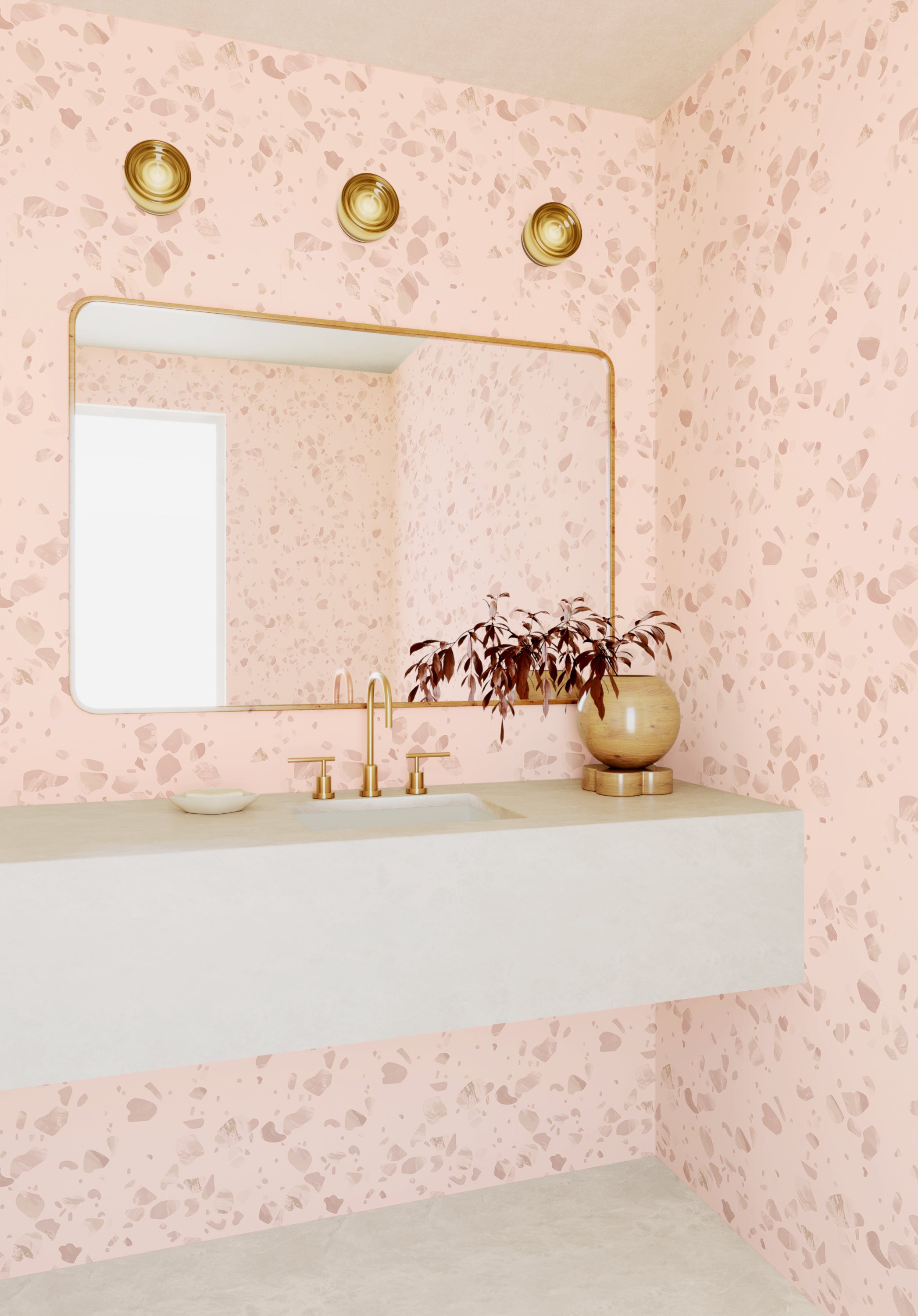Terrazzo II© Wallpaper in Blush
