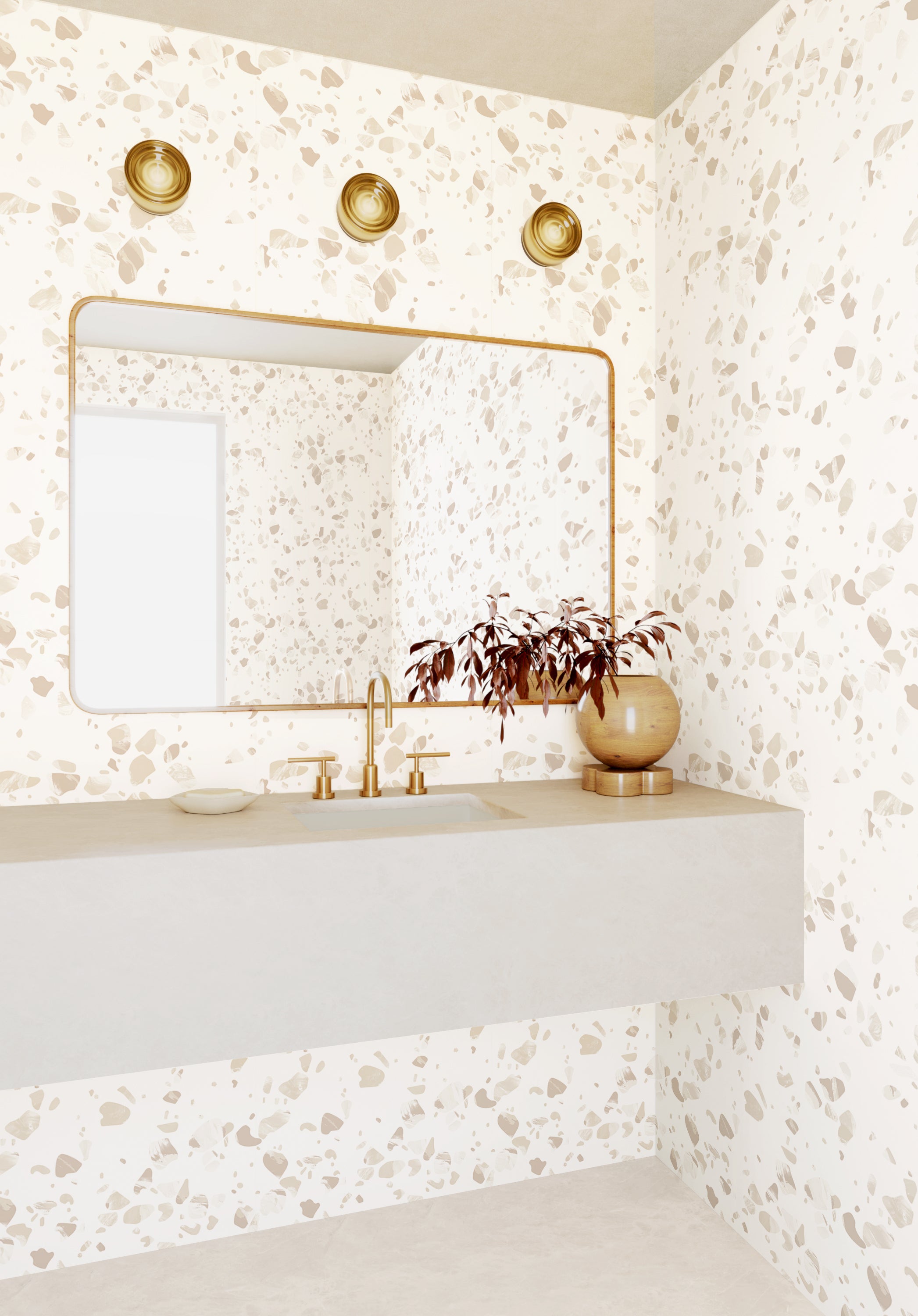 Terrazzo II© Wallpaper in Bone