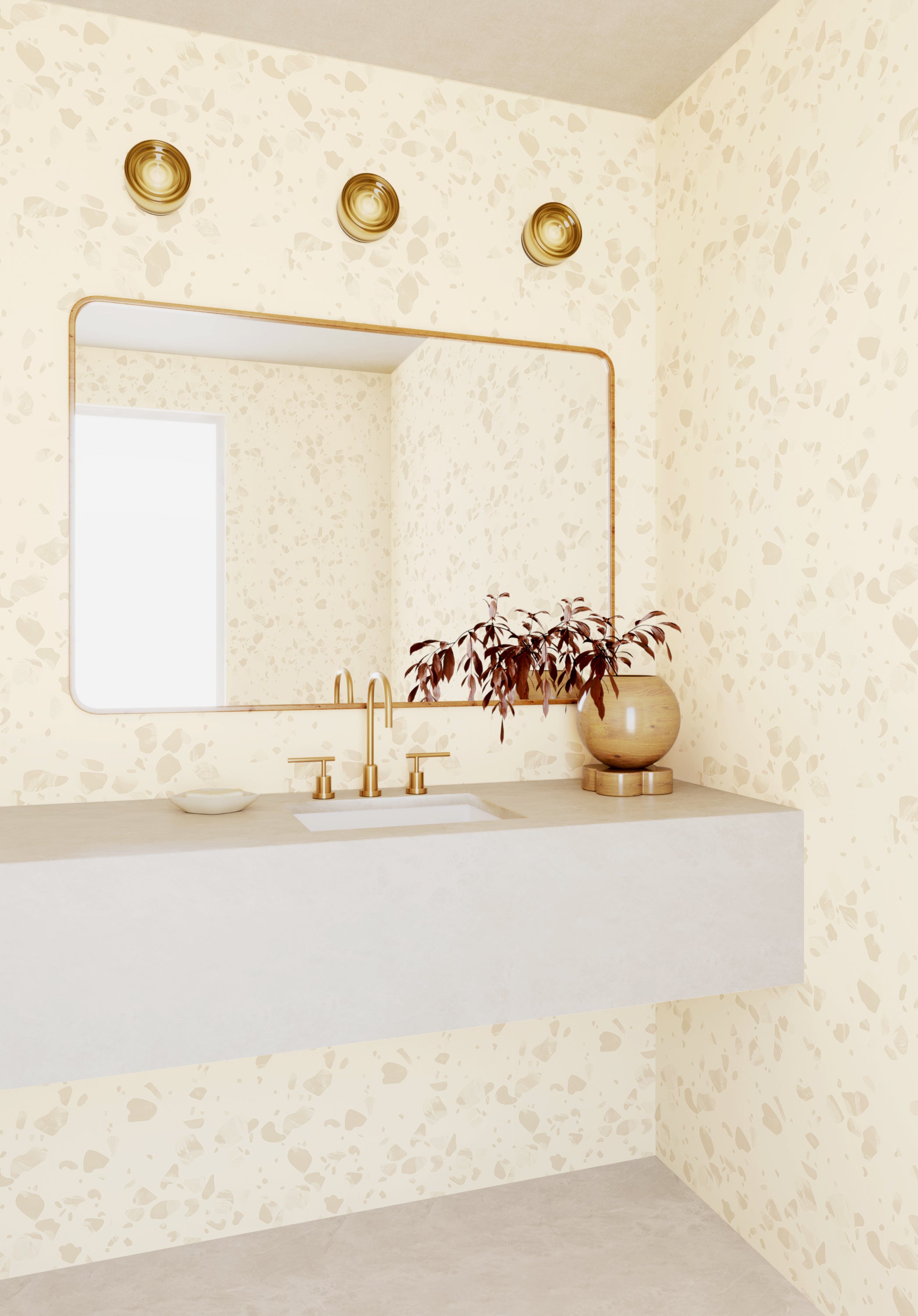 Terrazzo II© Wallpaper in Creme