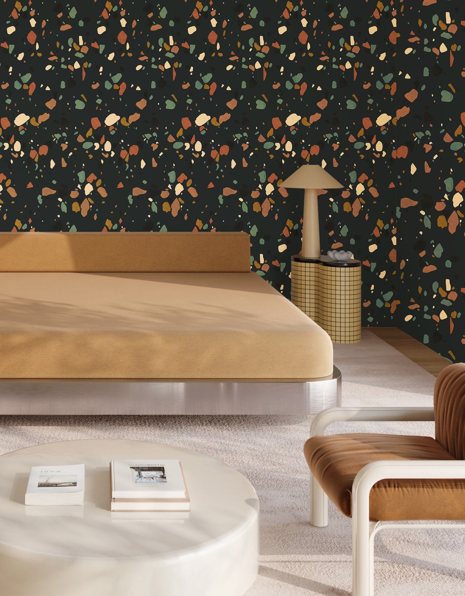 Terrazzo II© Wallpaper in Multicolor Black