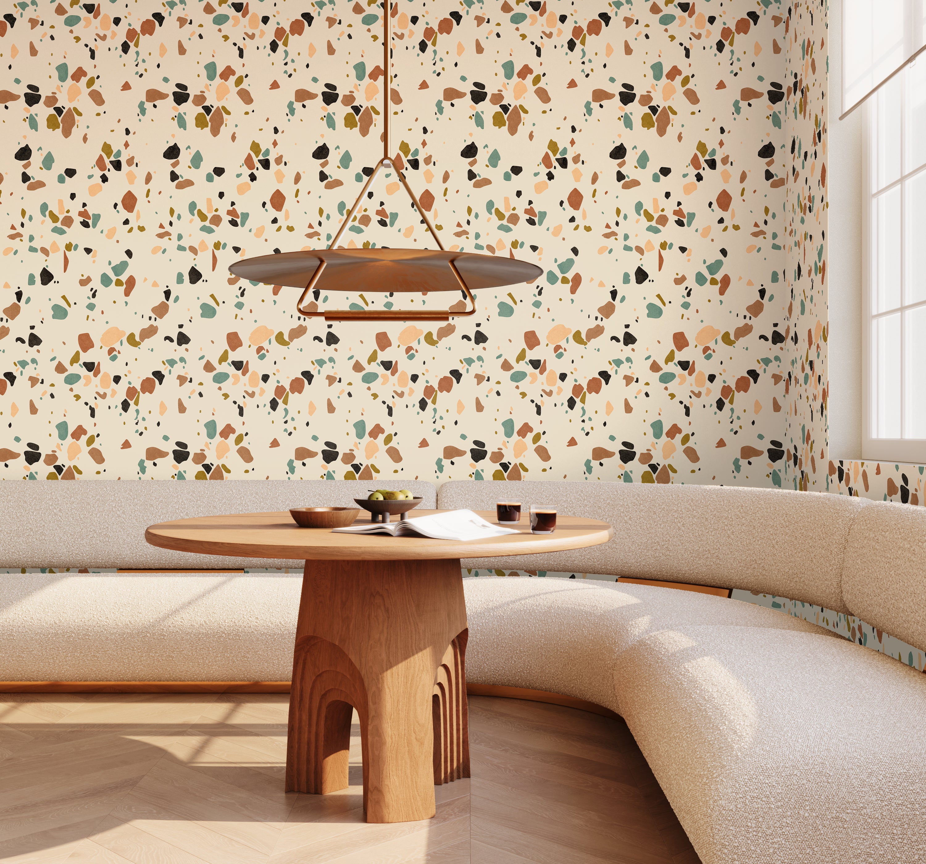 Terrazzo II© Wallpaper in Multicolor Creme