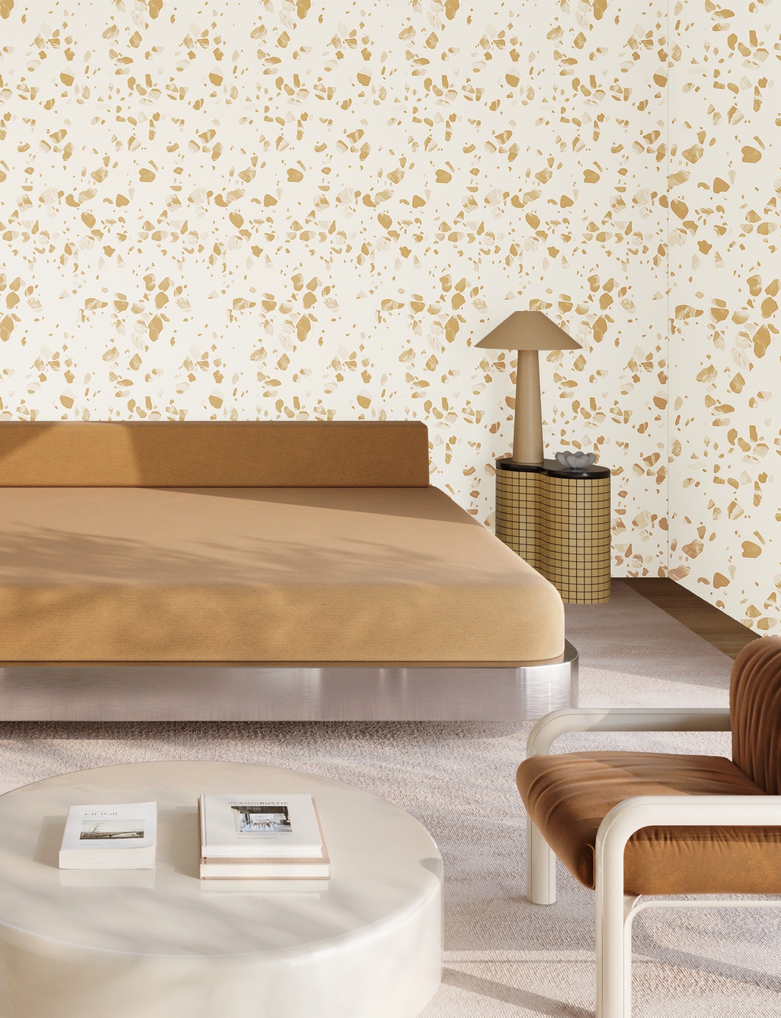 Terrazzo II© Wallpaper in Mustard