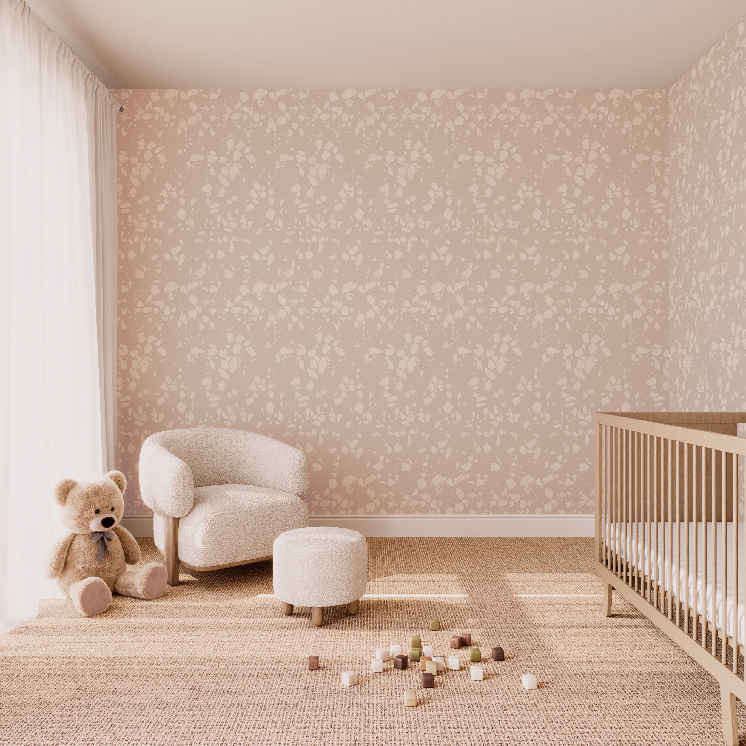 Terrazzo II© Wallpaper in Petal