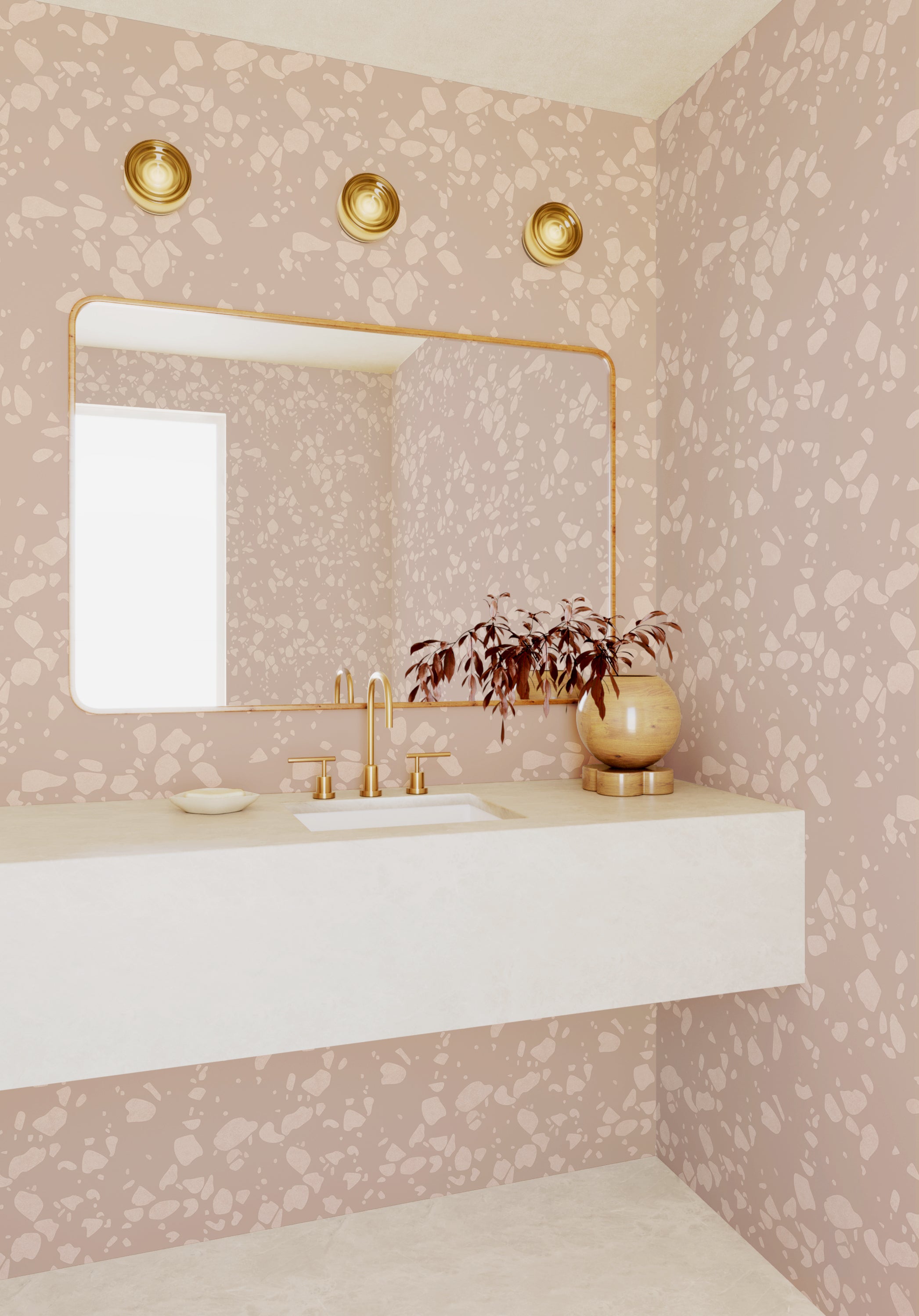 Terrazzo II© Wallpaper in Petal