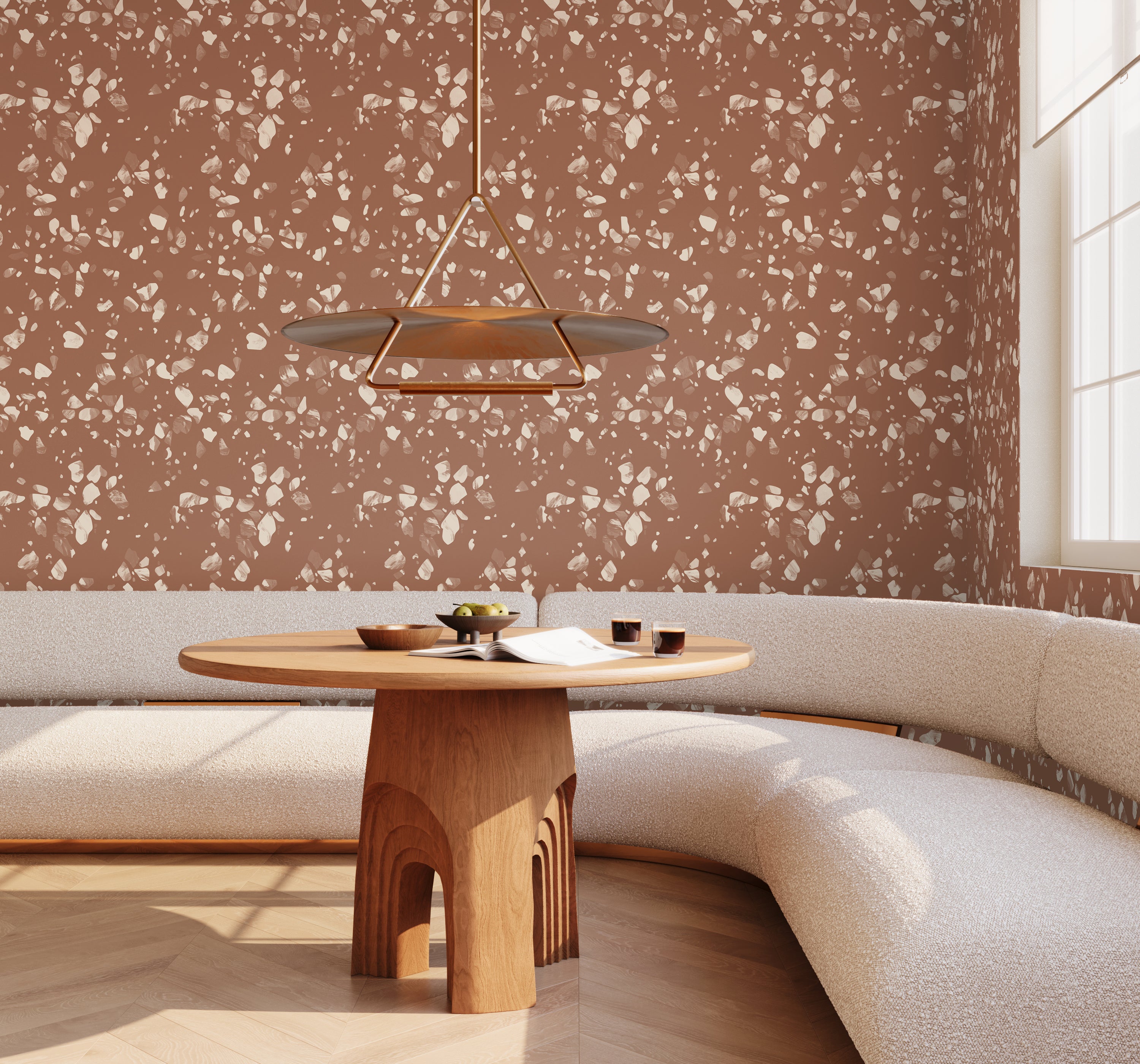 Terrazzo II© Wallpaper in Sienna