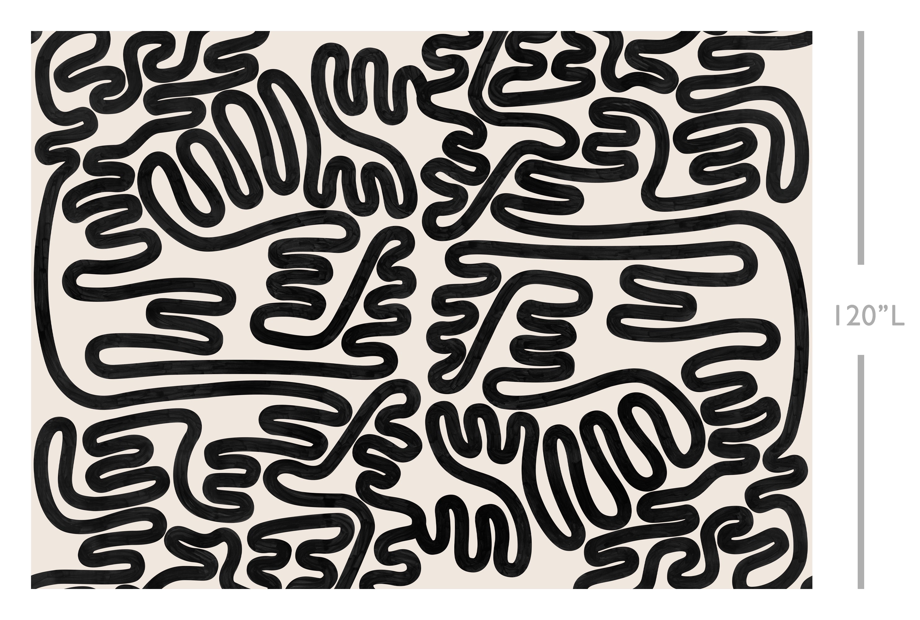 Infinito© Mural Wallpaper in Black + Creme