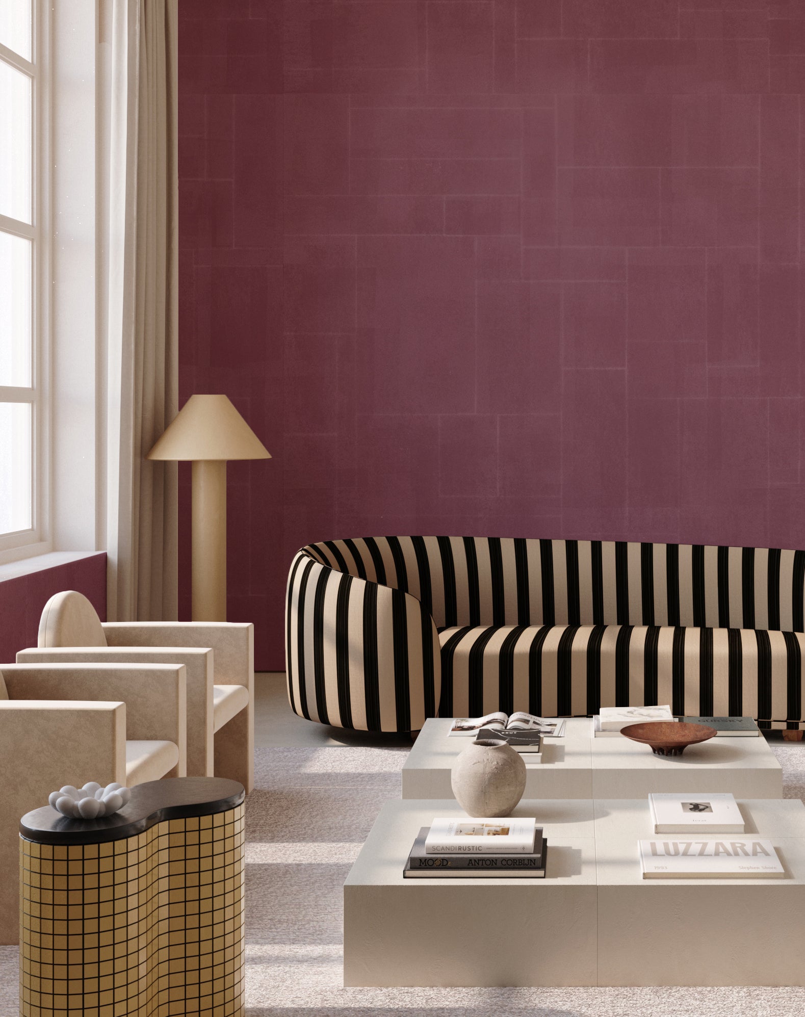 Jigsaw© Mural Wallpaper in Beet