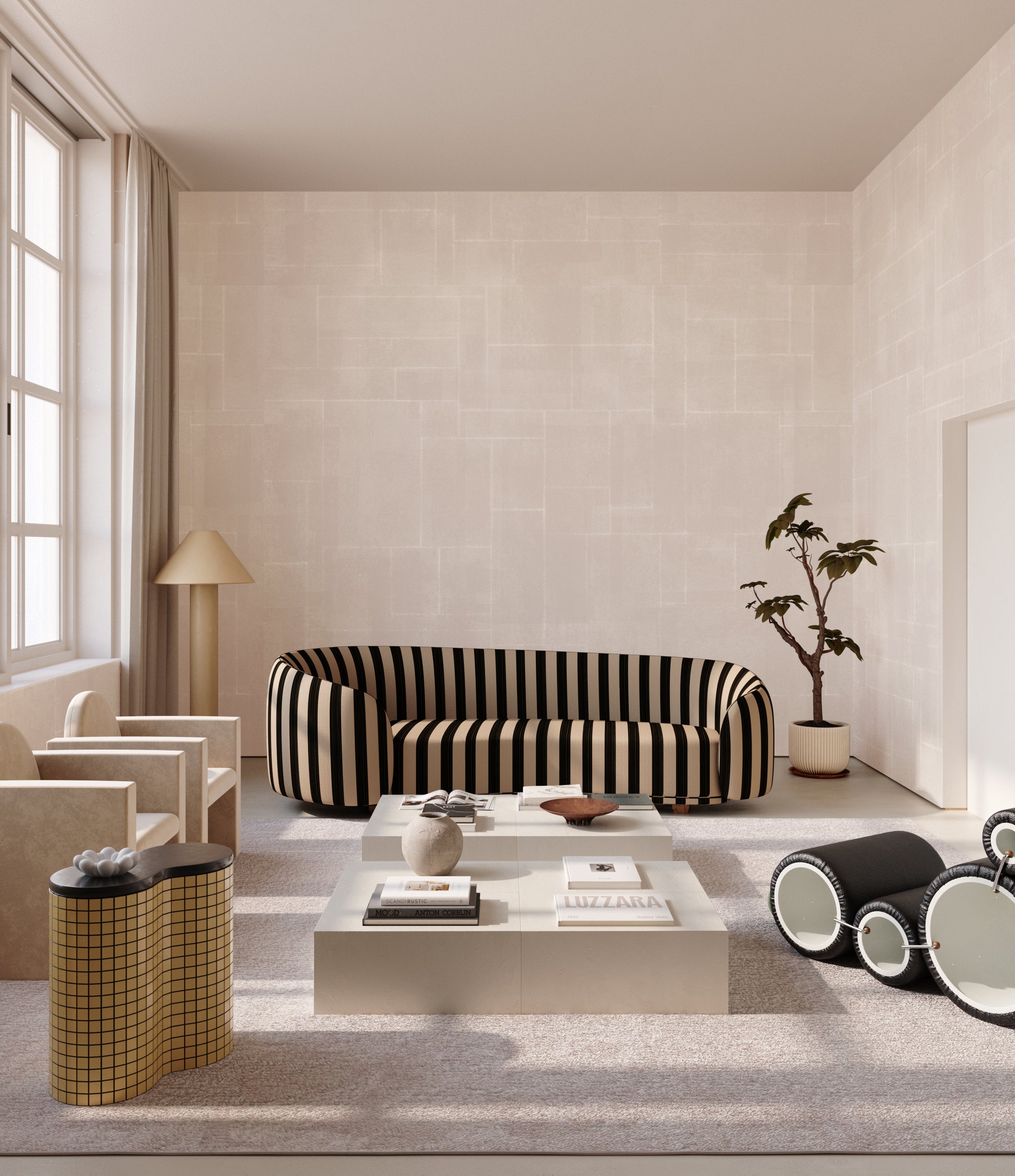 Jigsaw© Mural Wallpaper in Chalk