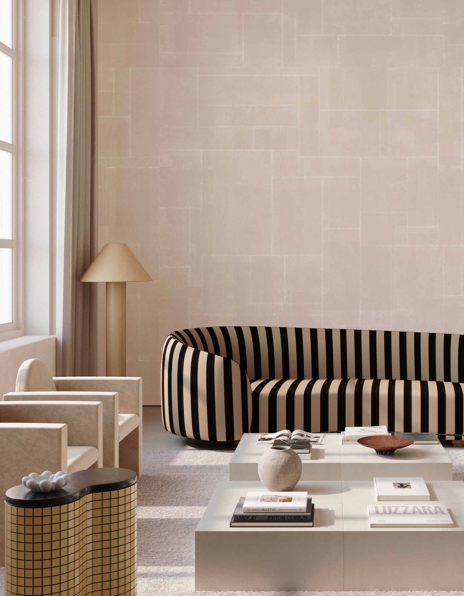 Jigsaw© Mural Wallpaper in Chalk