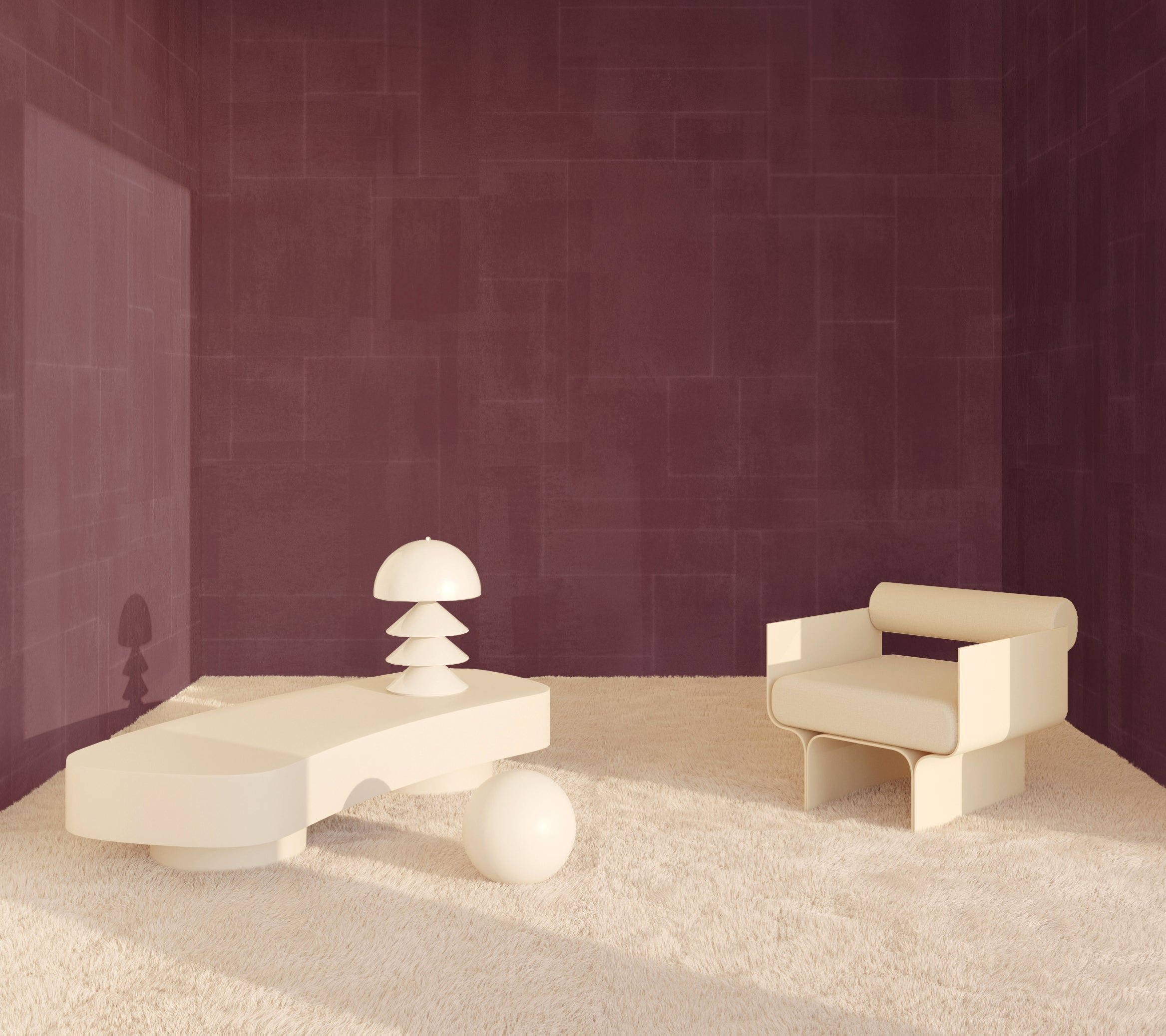 Jigsaw© Mural Wallpaper in Beet