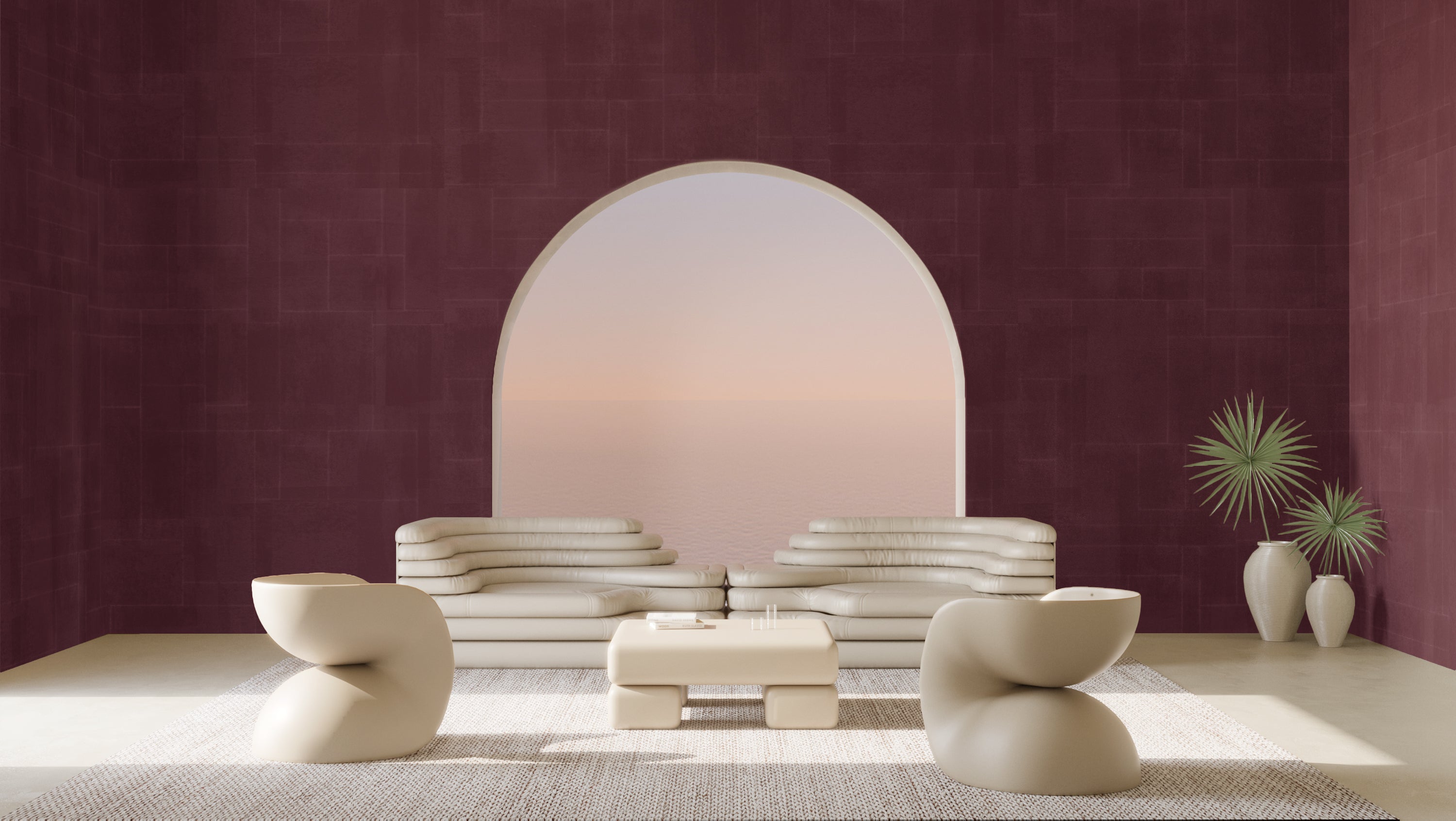 Jigsaw© Mural Wallpaper in Beet