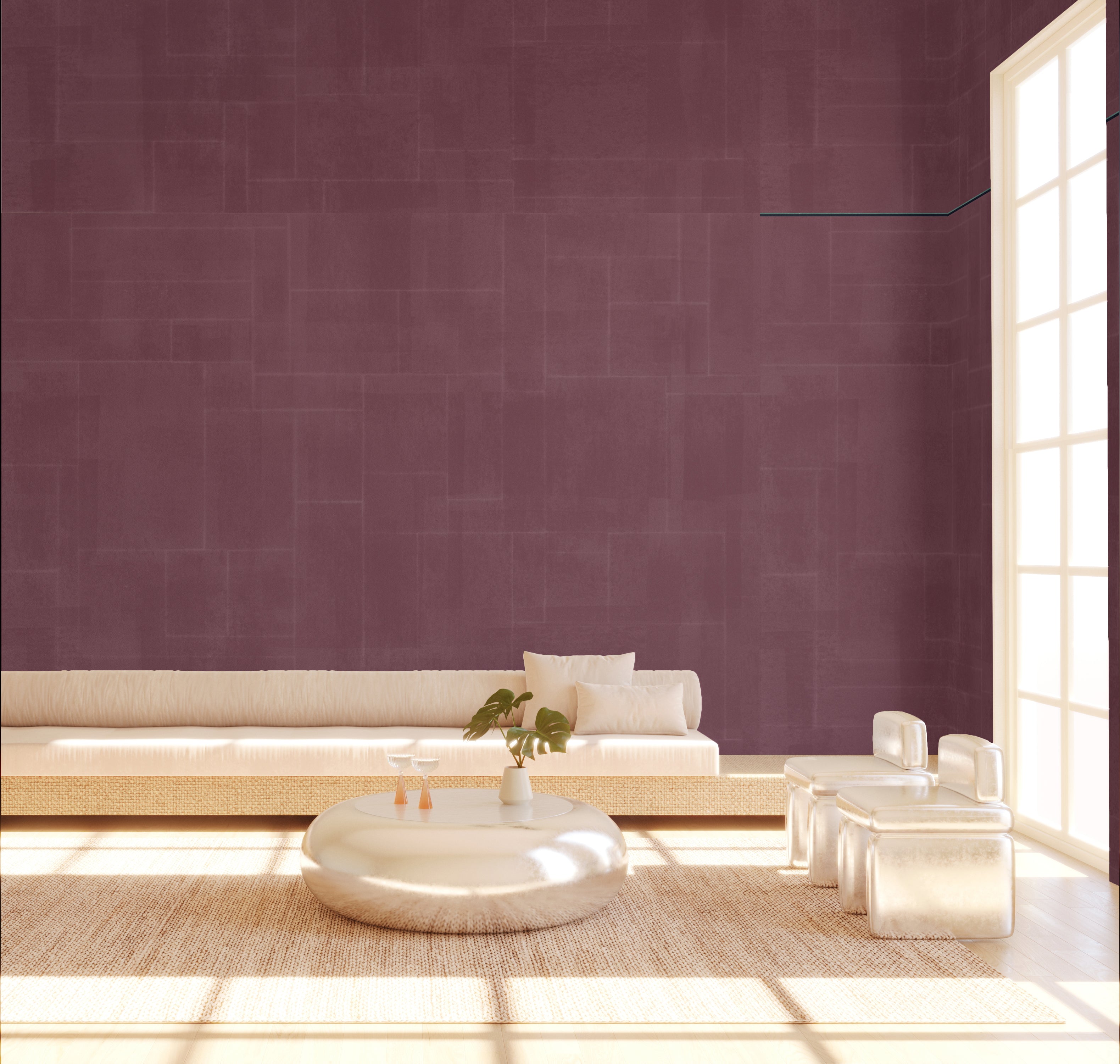 Jigsaw© Mural Wallpaper in Beet