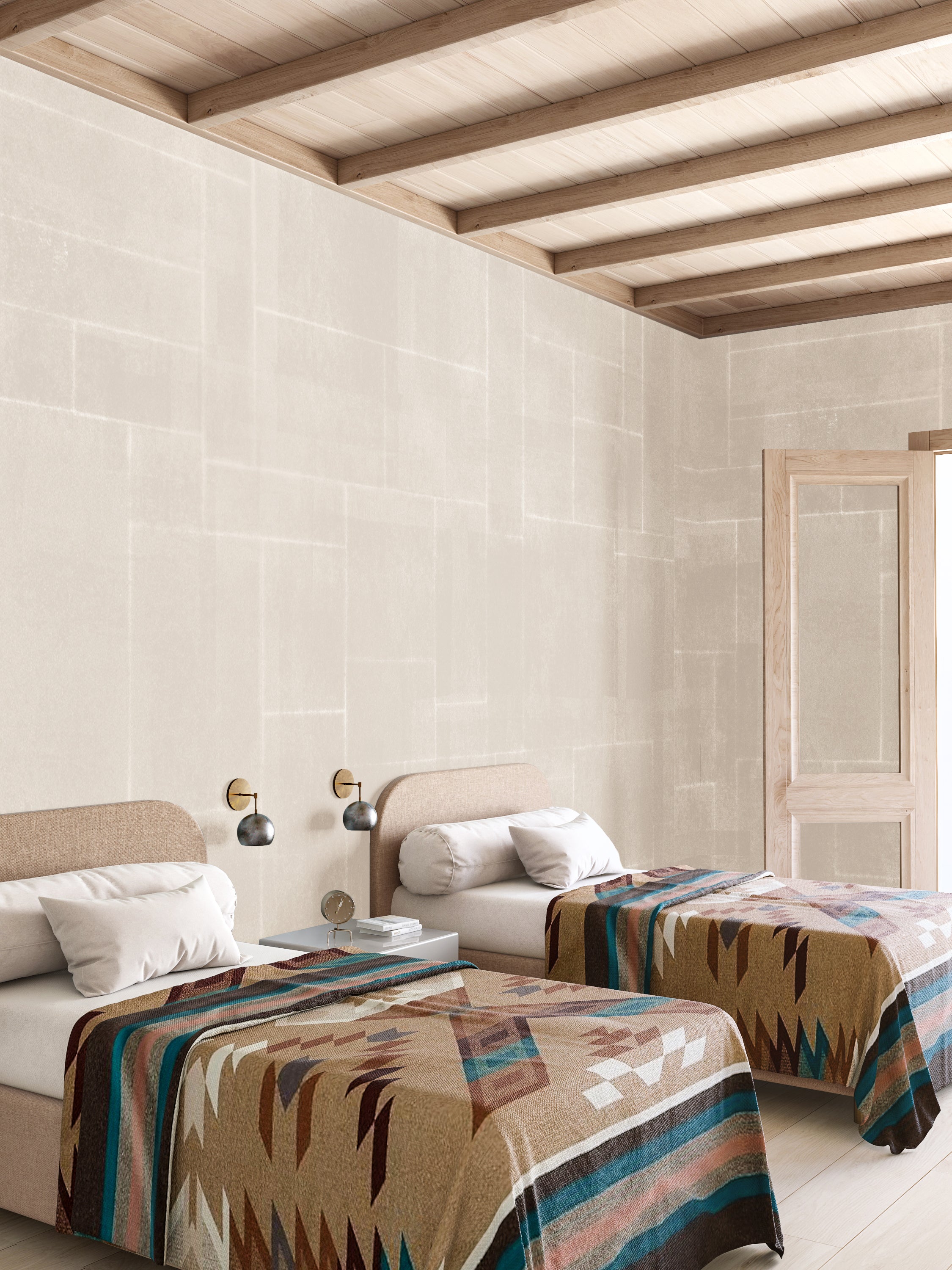 Jigsaw© Mural Wallpaper in Chalk