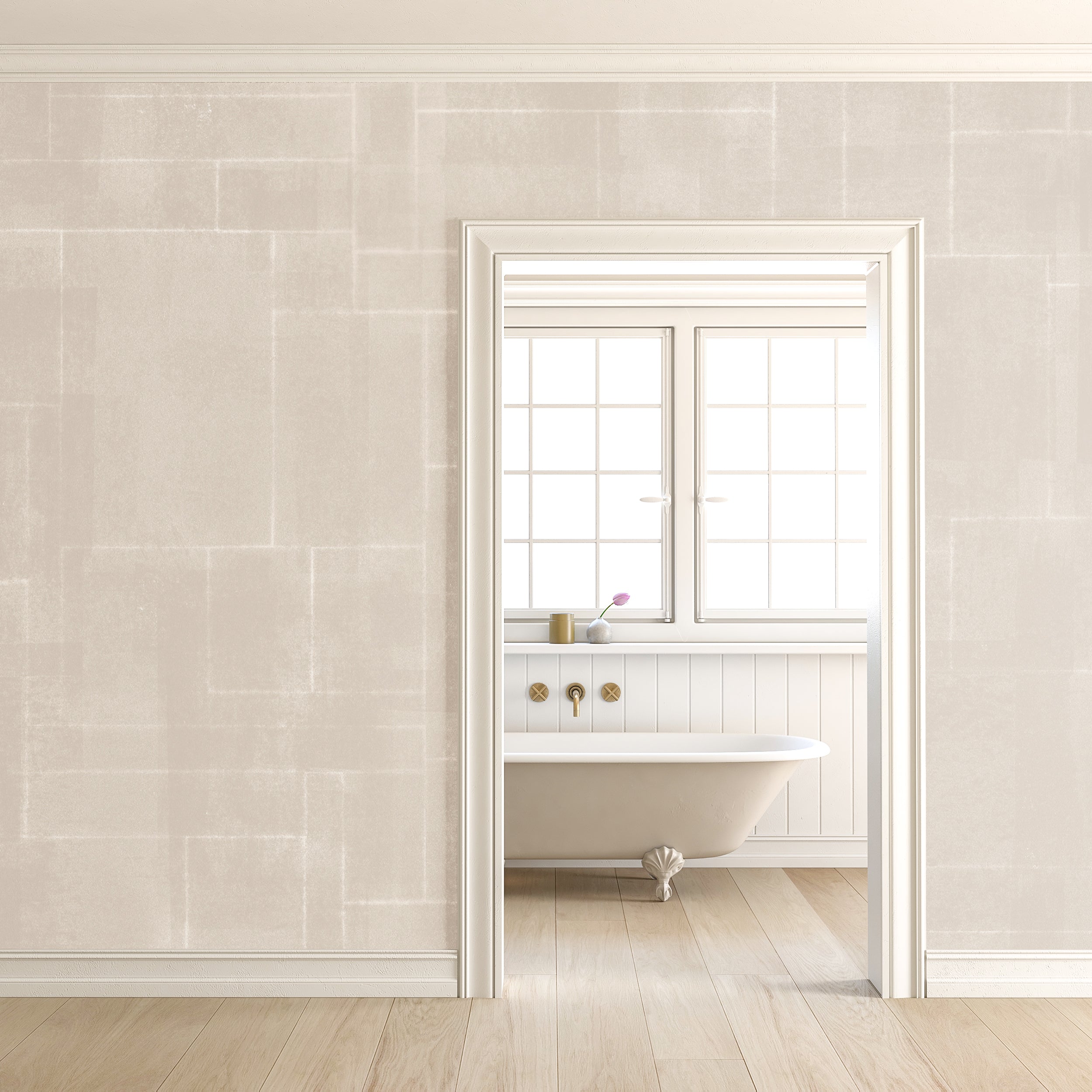 Jigsaw© Mural Wallpaper in Chalk