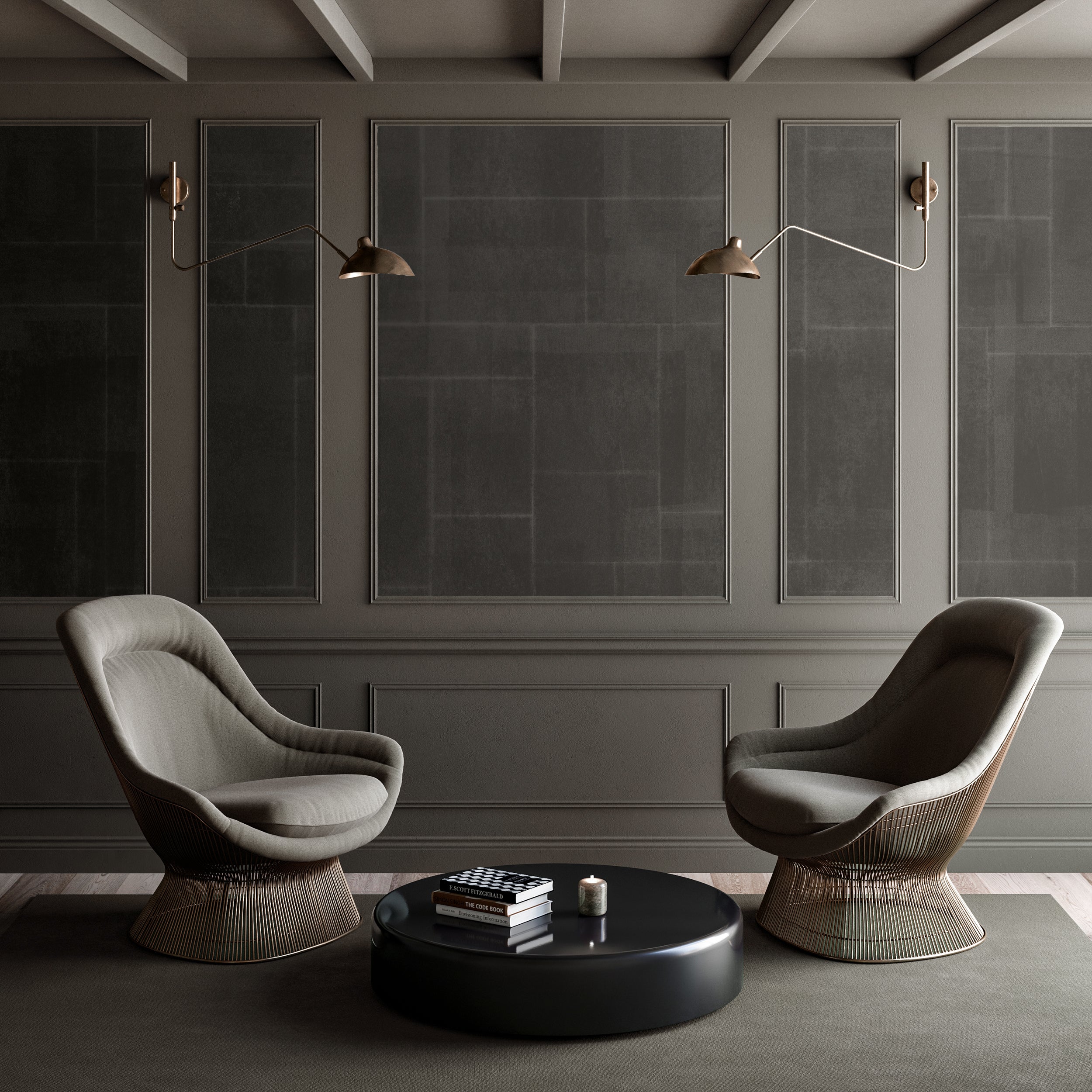 Jigsaw© Mural Wallpaper in Graphite